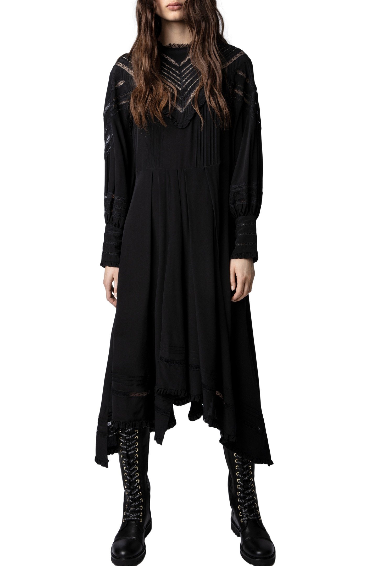 ROZYL SILK DRESS NOIR 5