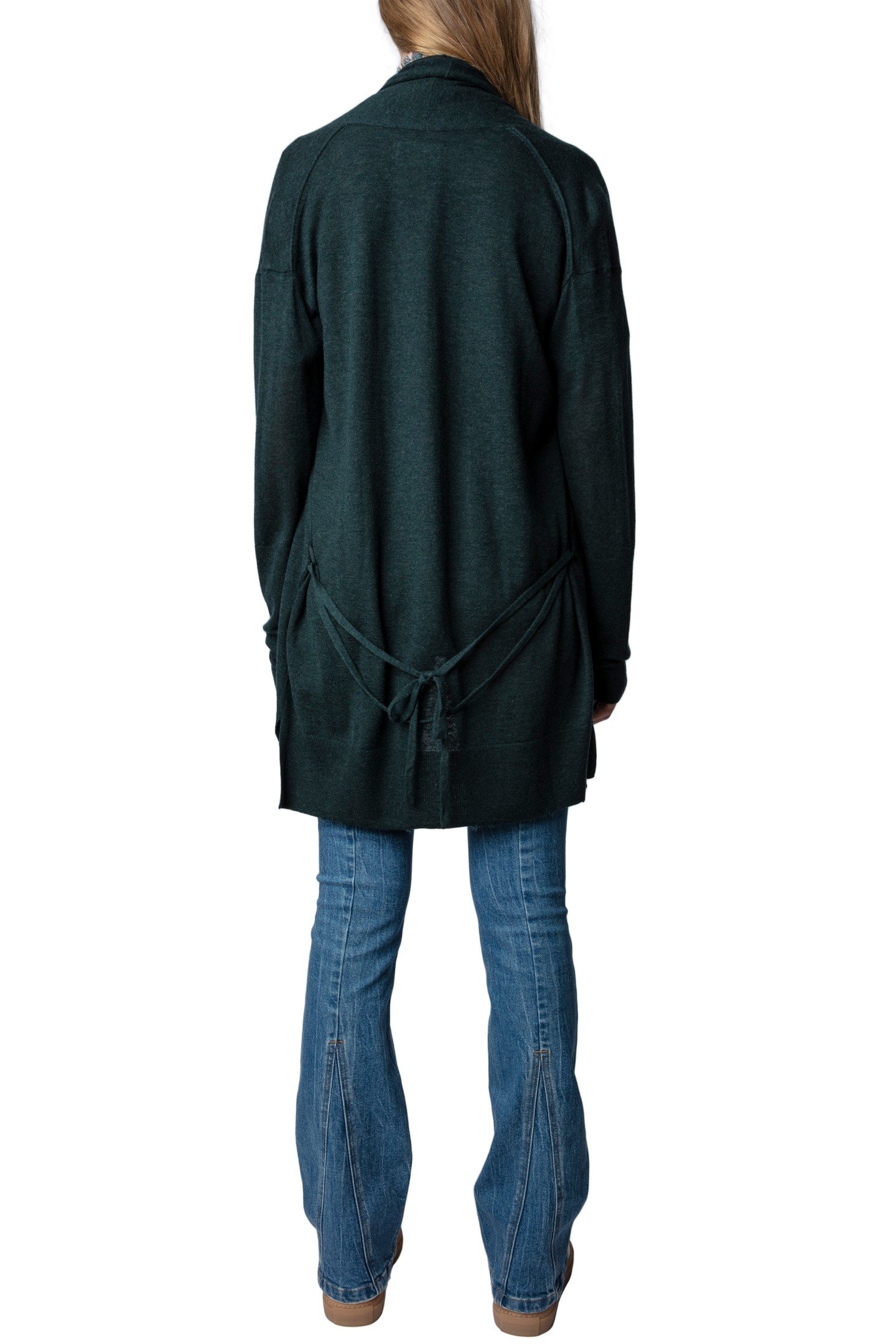 HAZZEL CASHMERE KNIT CARDIGAN PEACOCK 2