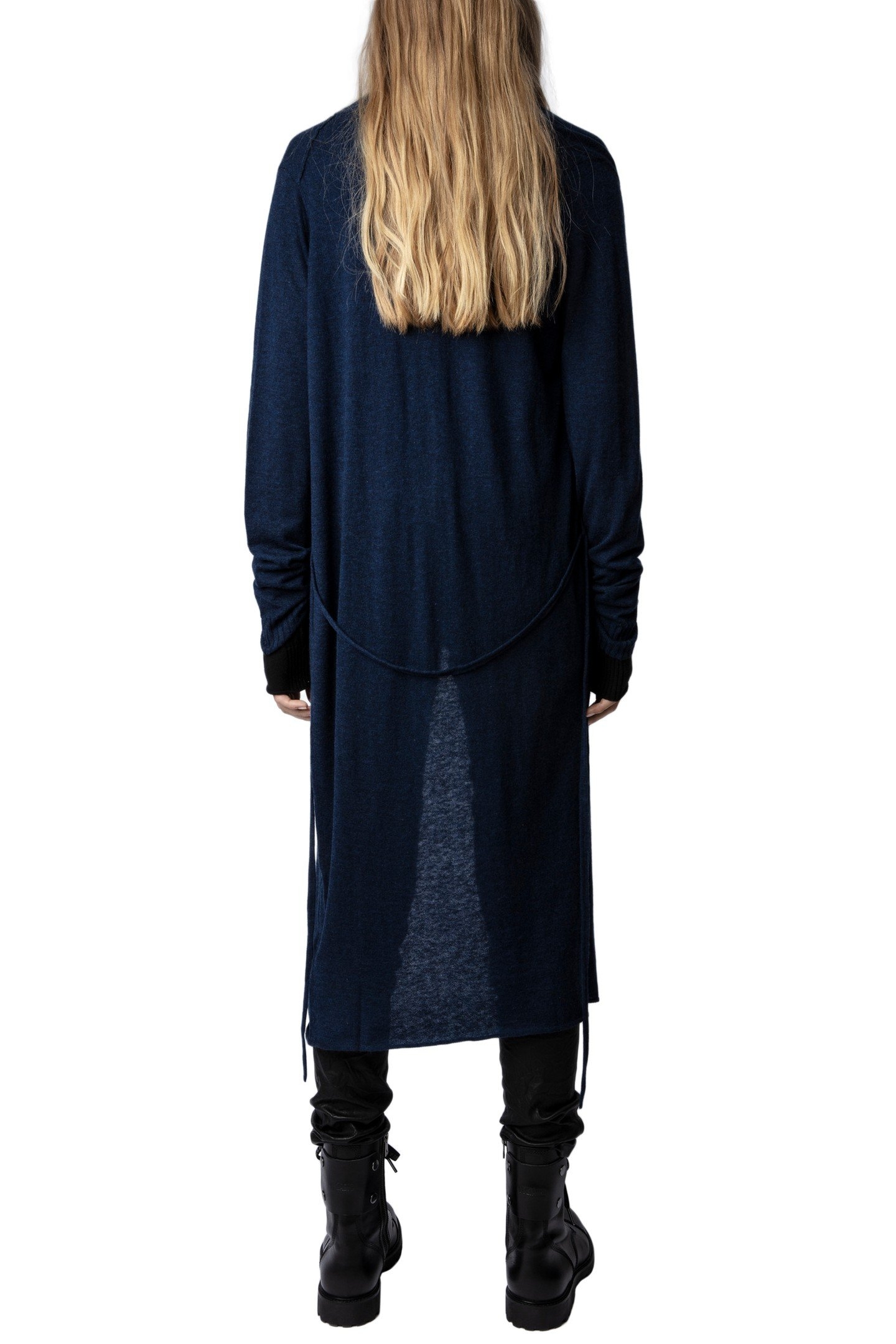 RONA CASHMERE KNIT CARDIGAN ENCRE 6