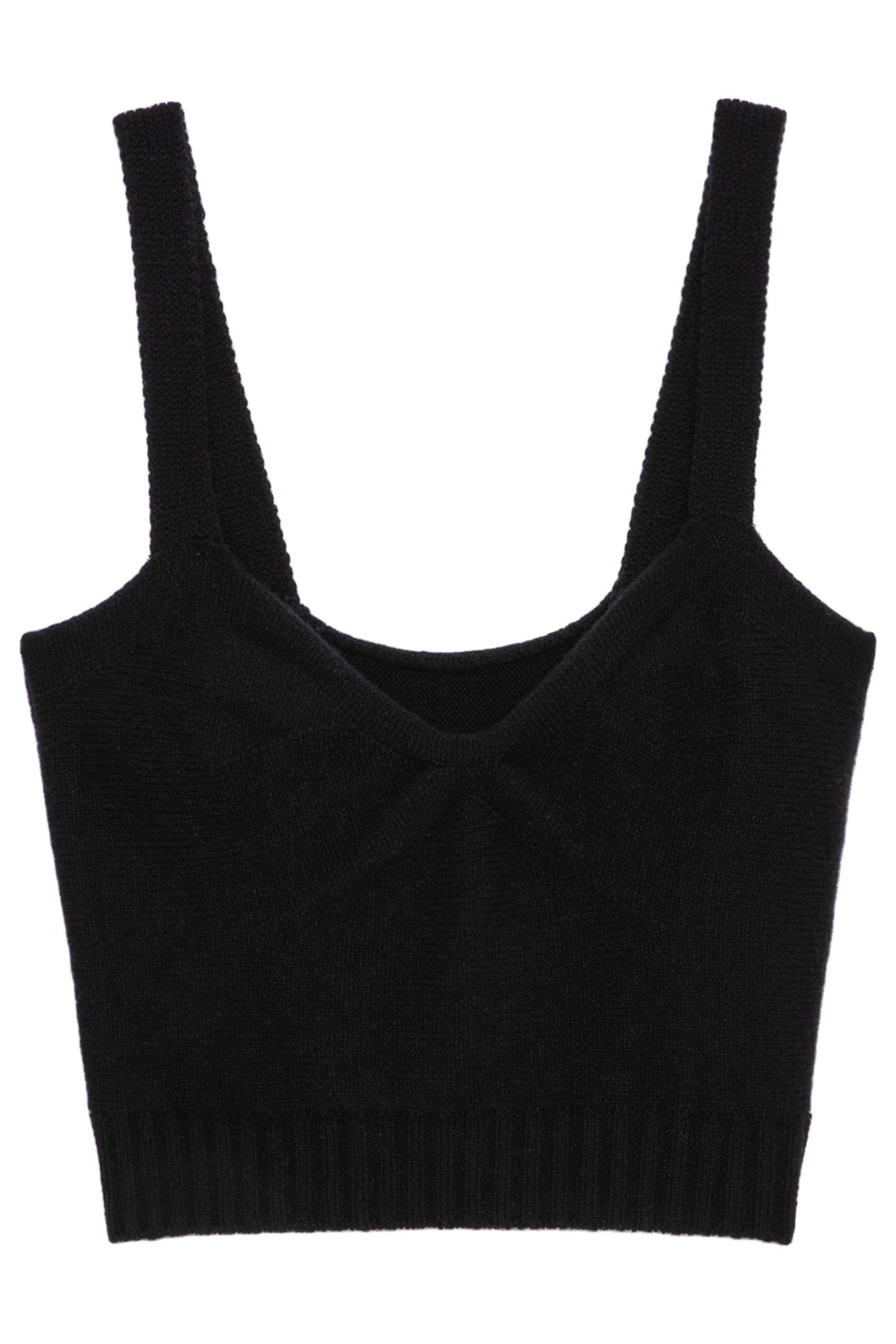 BETTINA CASHMERE WOOL KNIT CROP TOP NOIR 5