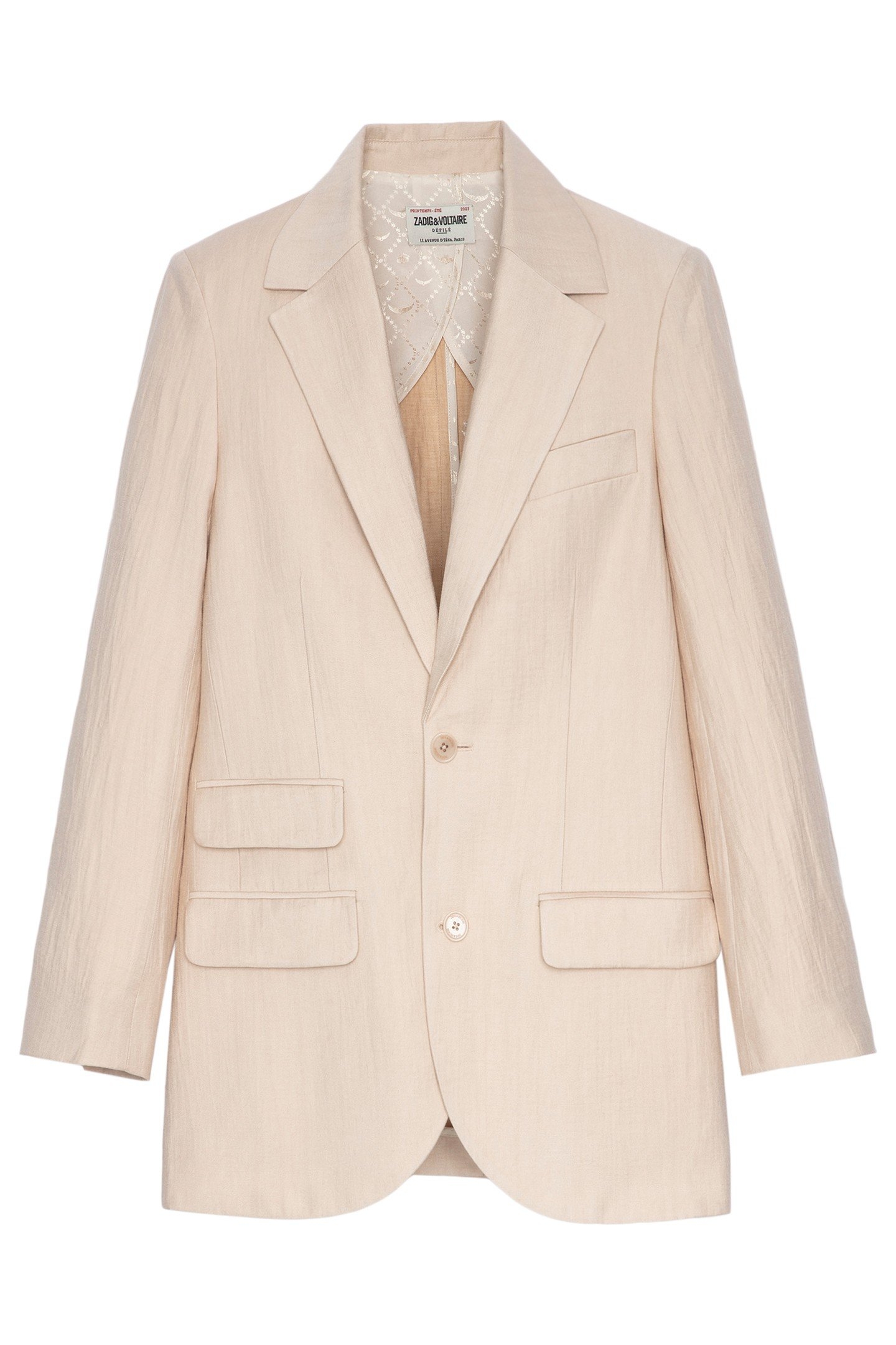 VIOLET TAILLEUR LINEN JACKET POUDRE 4