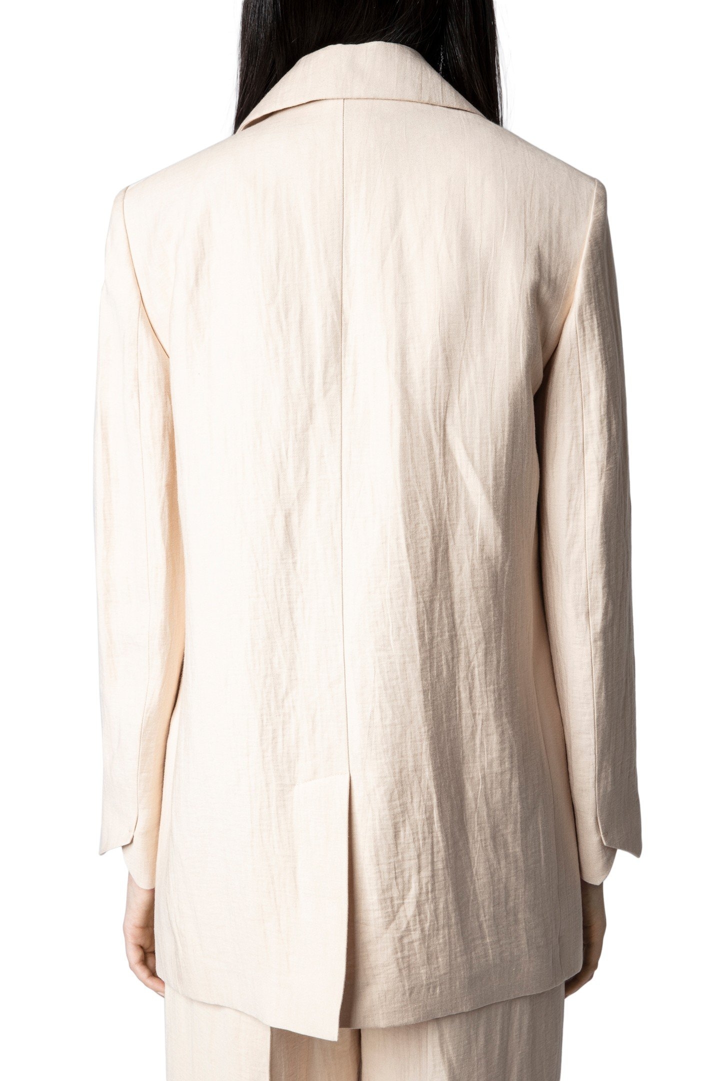 VIOLET TAILLEUR LINEN JACKET POUDRE 3