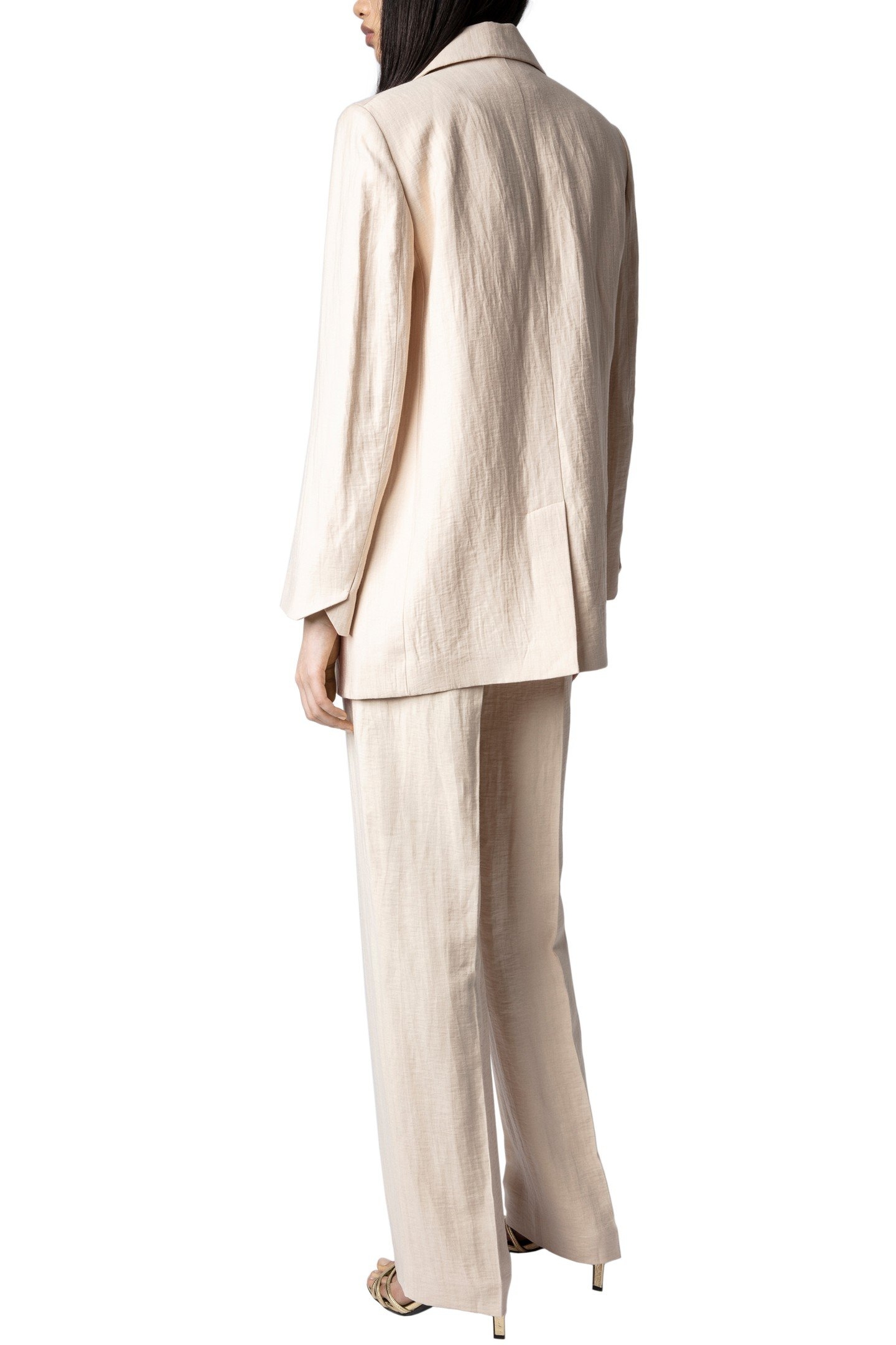 VIOLET TAILLEUR LINEN JACKET POUDRE 6