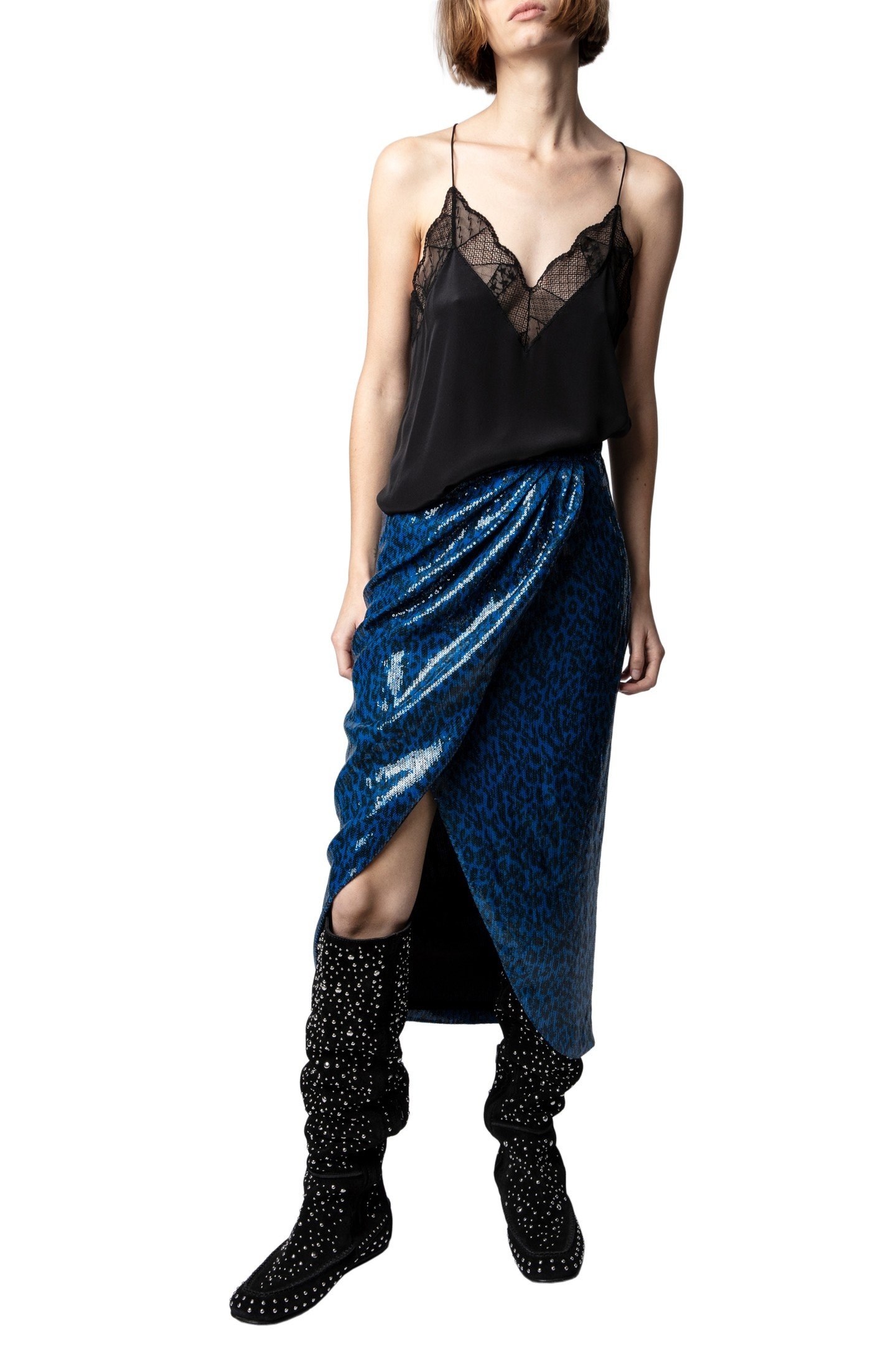 JAMELIA SEQUINS LEO SKIRT AZUR 5