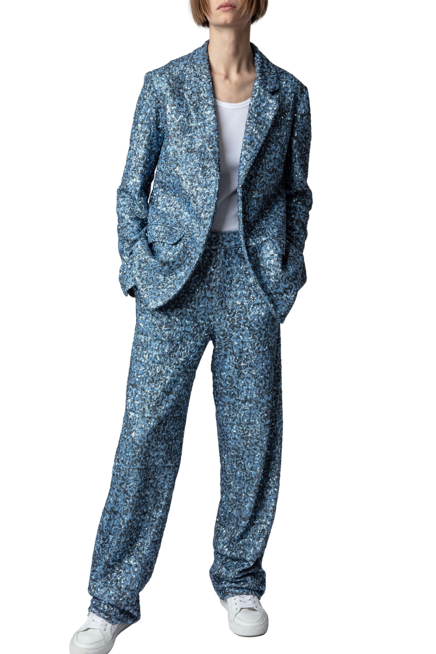 VANILLE SEQUINS OVERSIZED BLAZER DENIM 6