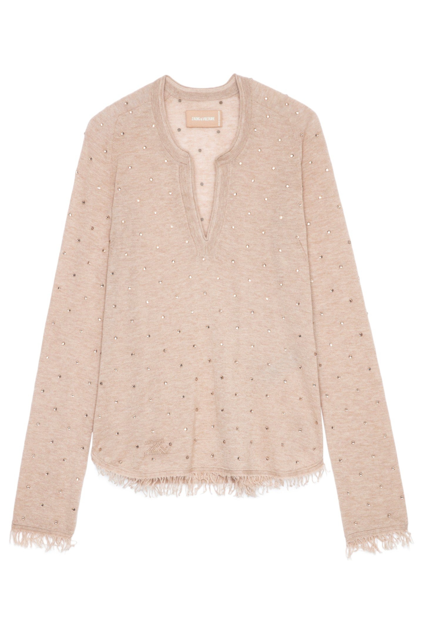 RIVIERA DOTS CASHMERE PULLOVER BLUSH 4