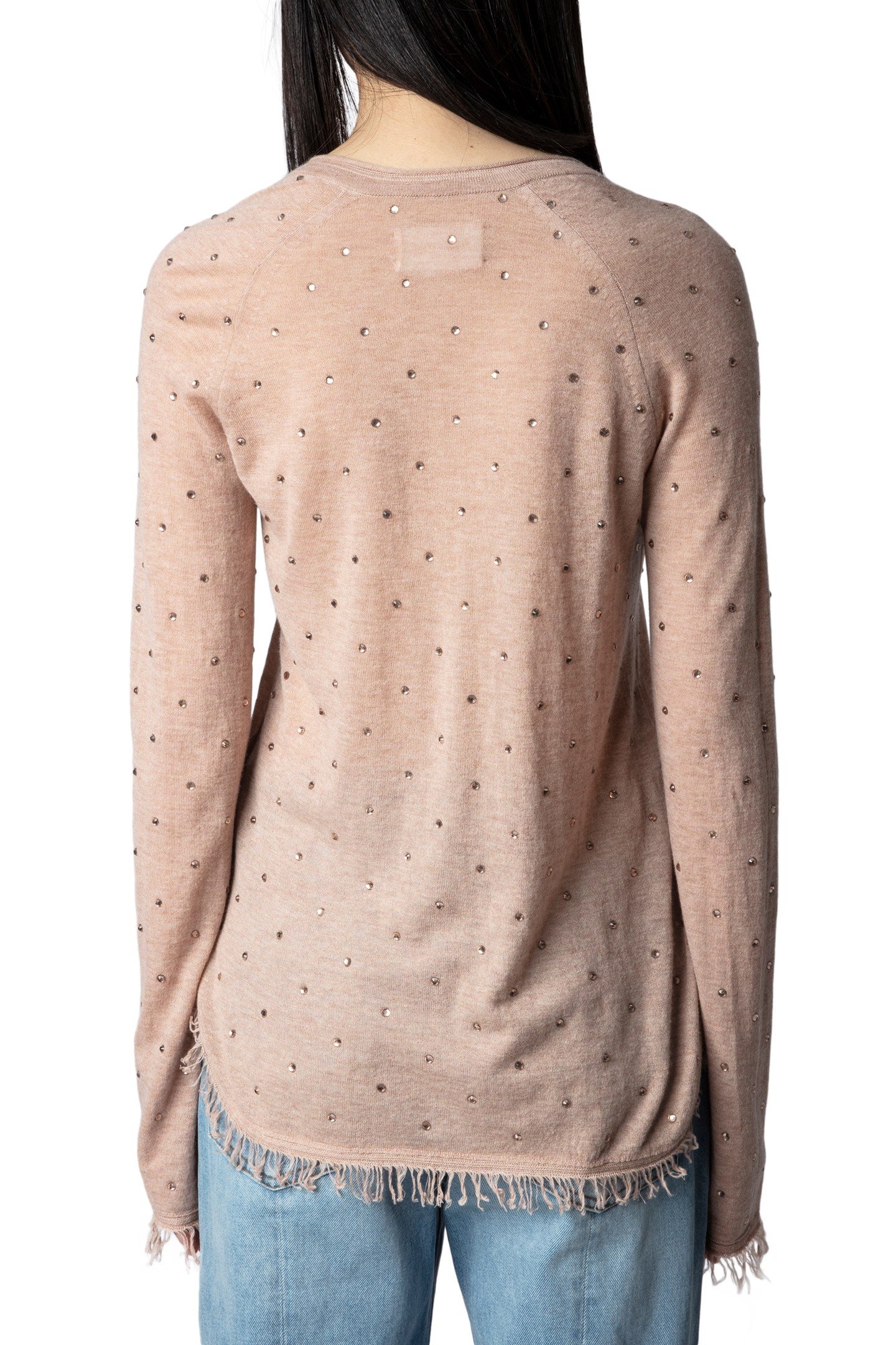 RIVIERA DOTS CASHMERE PULLOVER BLUSH 2