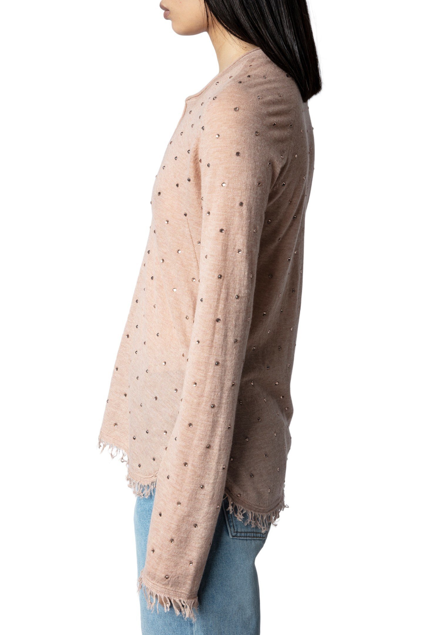 RIVIERA DOTS CASHMERE PULLOVER BLUSH 3