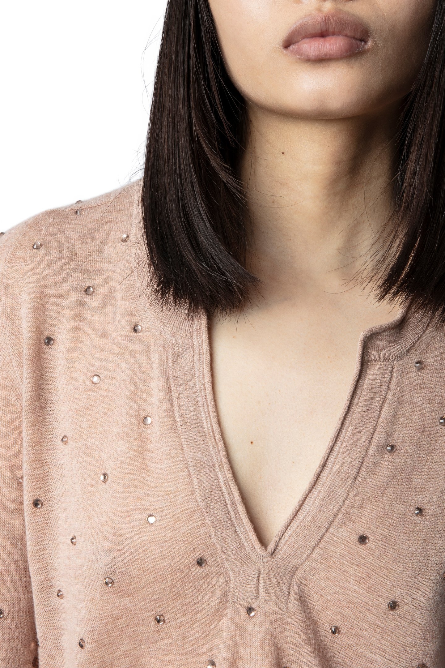 RIVIERA DOTS CASHMERE PULLOVER BLUSH 6