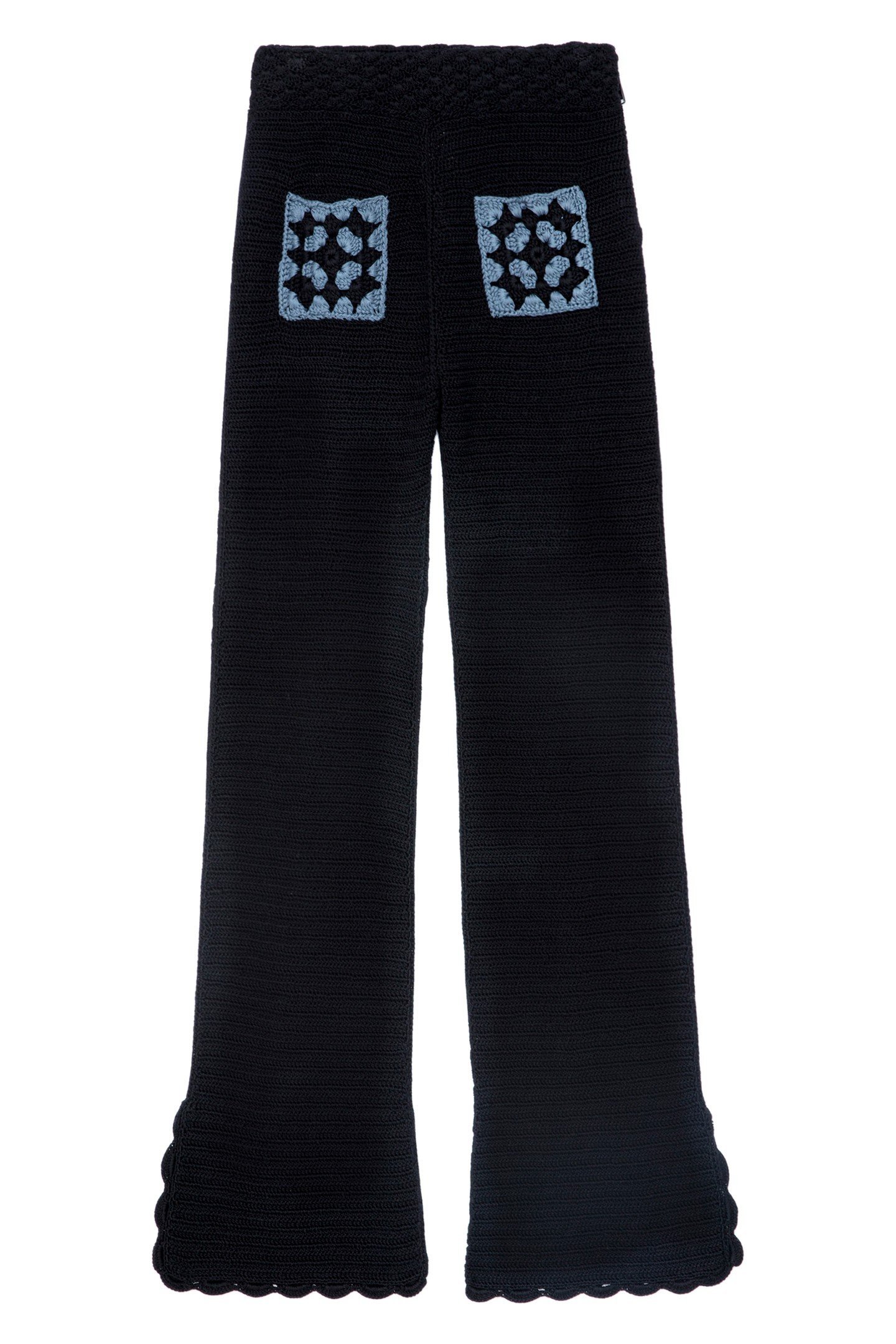 FLAVY COTTON CROCHET TROUSERS NOIR 4