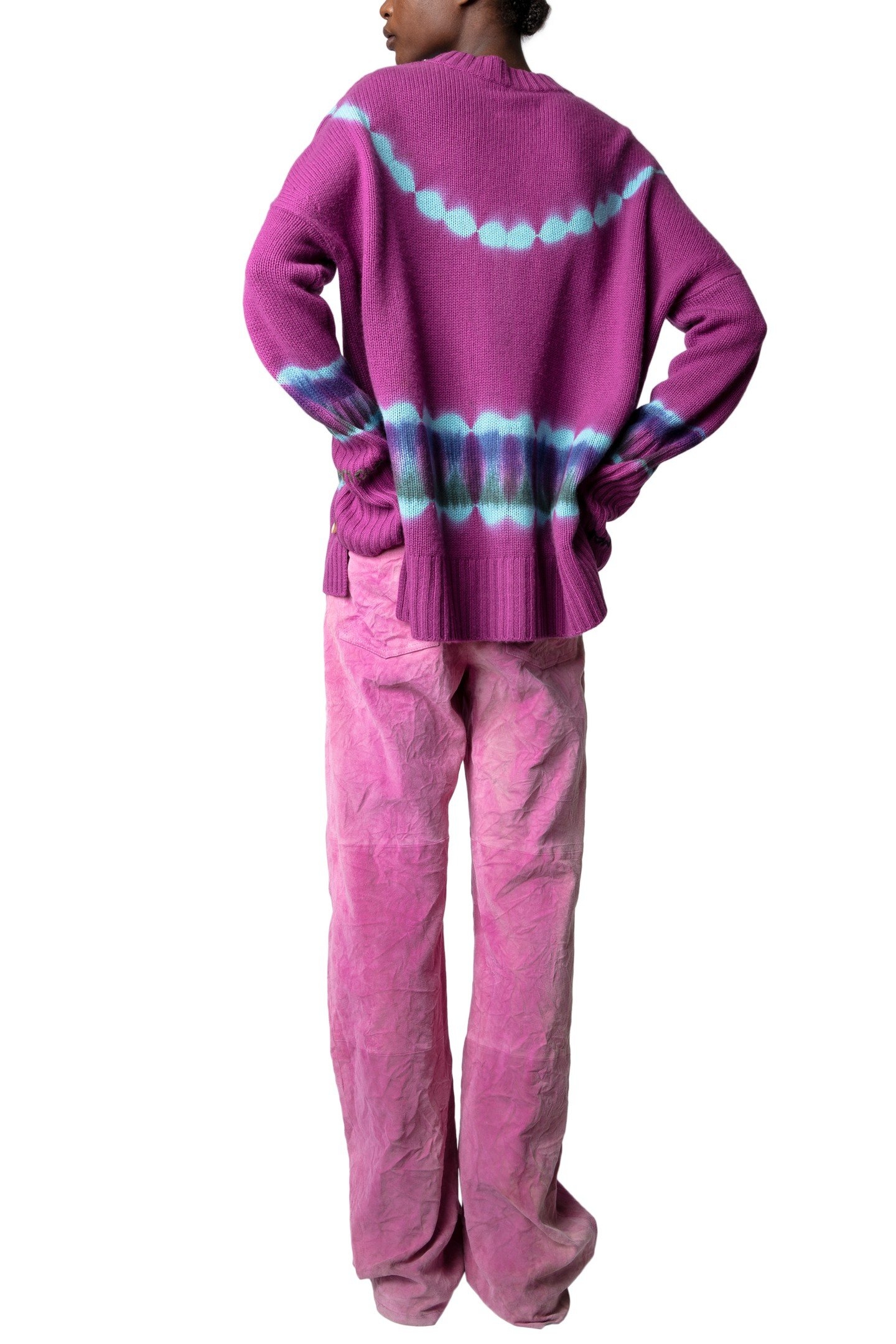 MALTA CASHMERE TIE-DYE SWEATER MAUVE 6