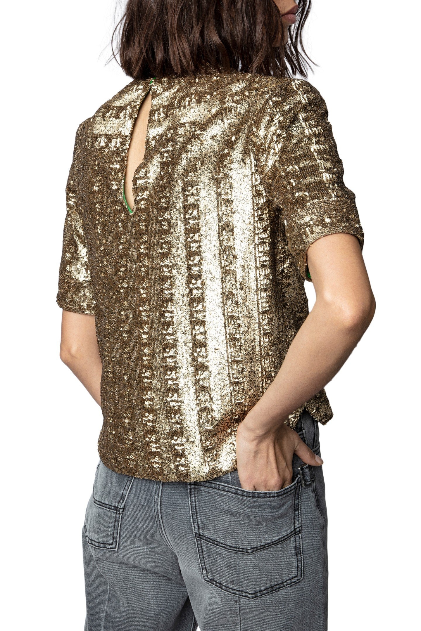 TOYSSE SEQUINS BLOUSE BRONZE 6