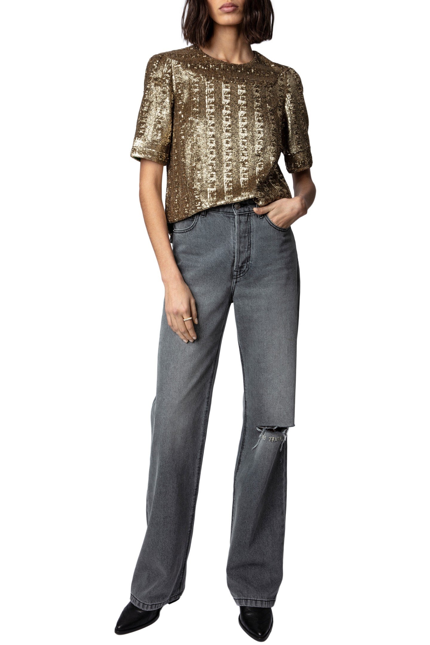 TOYSSE SEQUINS BLOUSE BRONZE 5