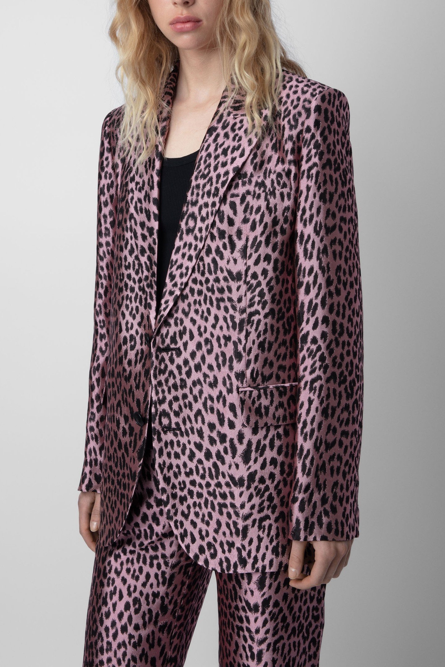 VEGY LEOPARD JACQUARD BLAZER ROSE 1