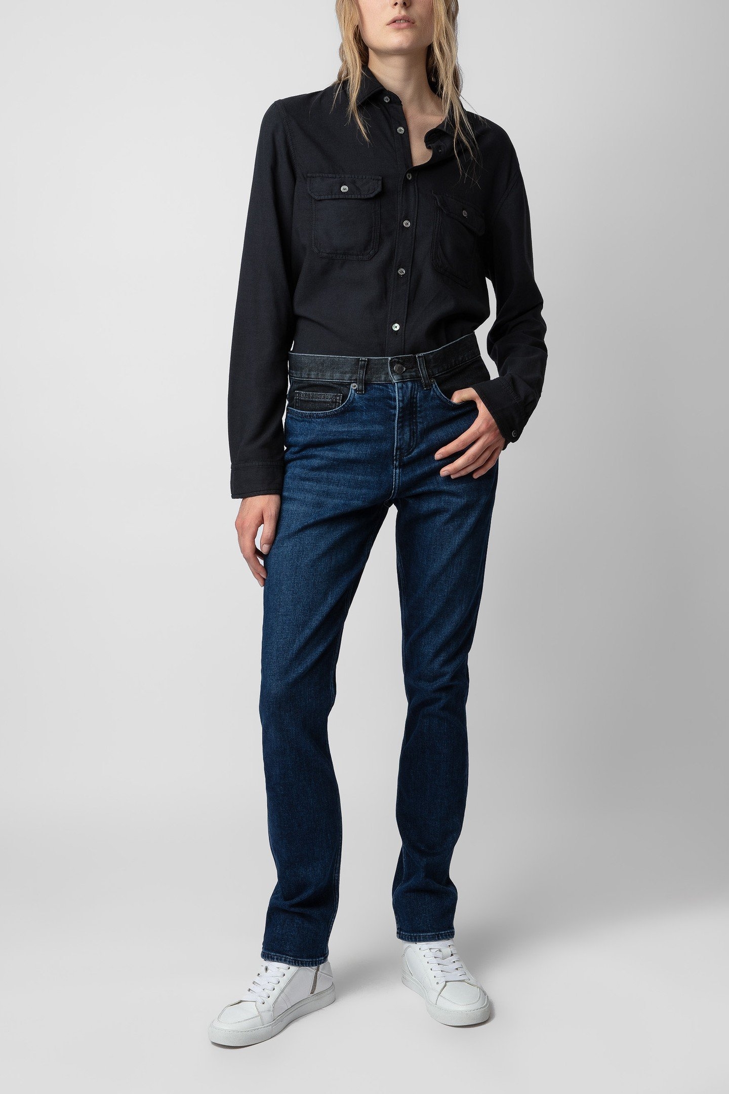 UNISEX STEEVE DENIM ECO BIKER PATCH MEDIUM BLUE 6