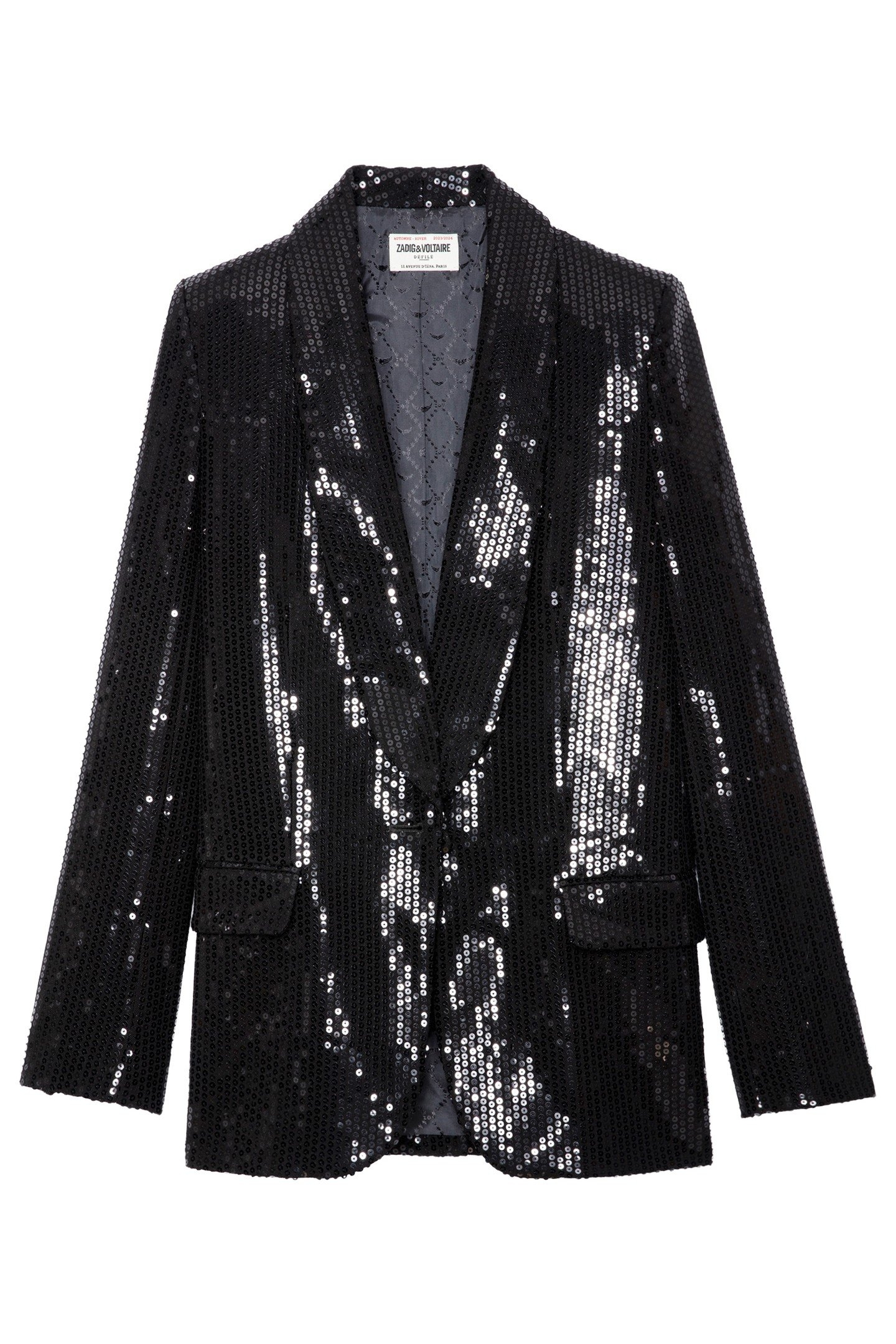 VIVE SEQUINS STRUCTURED BLAZER NOIR 5