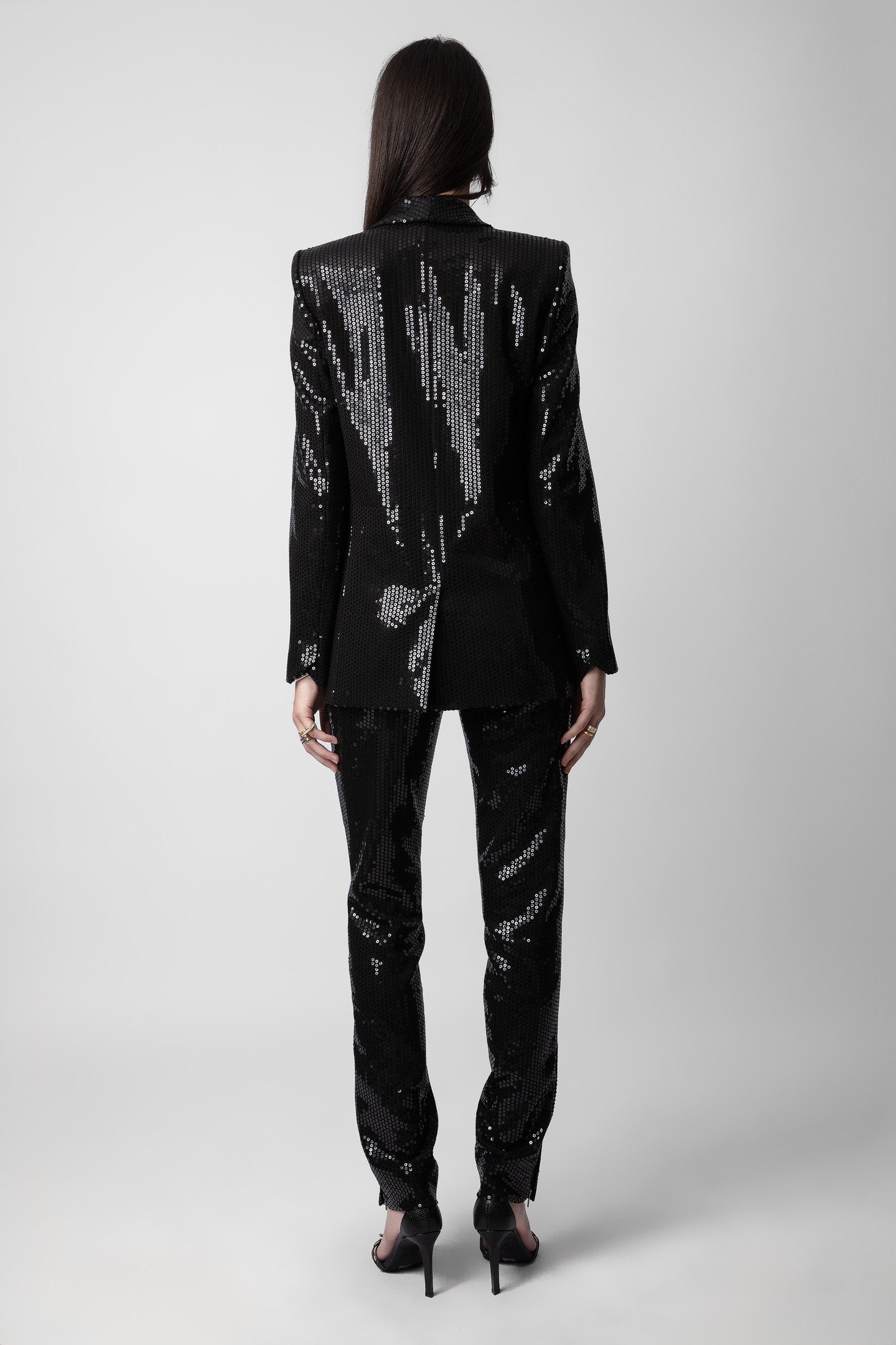 VIVE SEQUINS STRUCTURED BLAZER NOIR 4