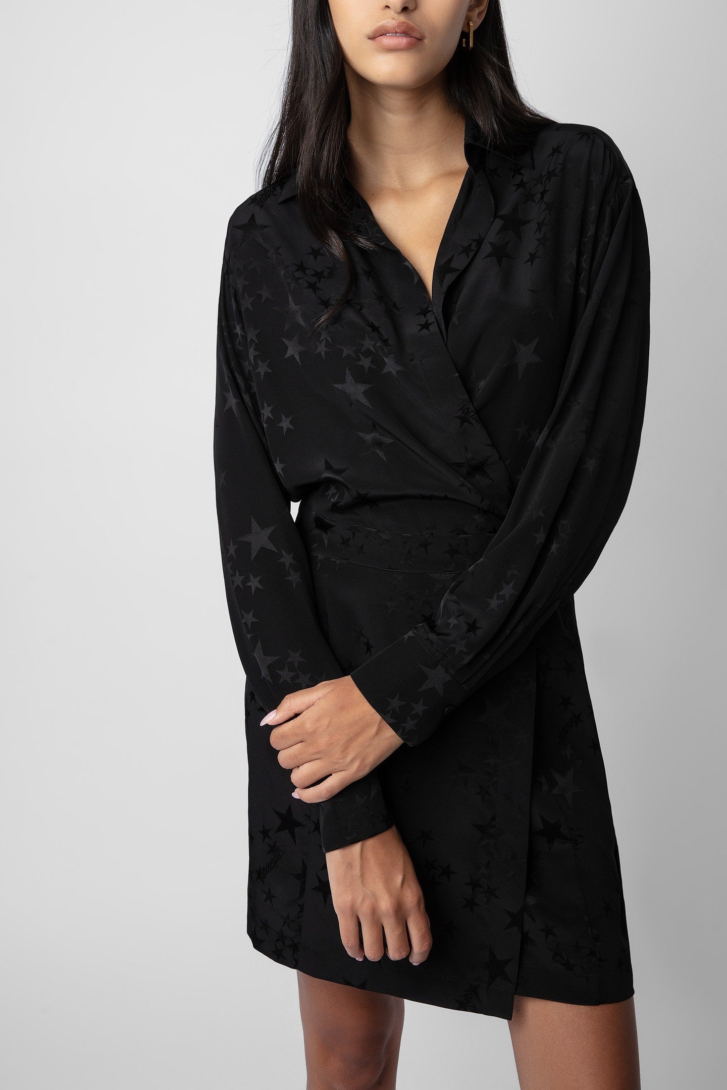 RAVY JACQUARD STARS DRESS NOIR 1