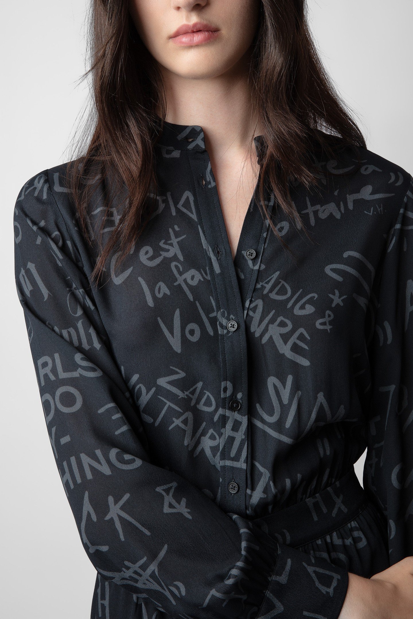 REFLA CREPE MANIFESTO DRESS NOIR 5