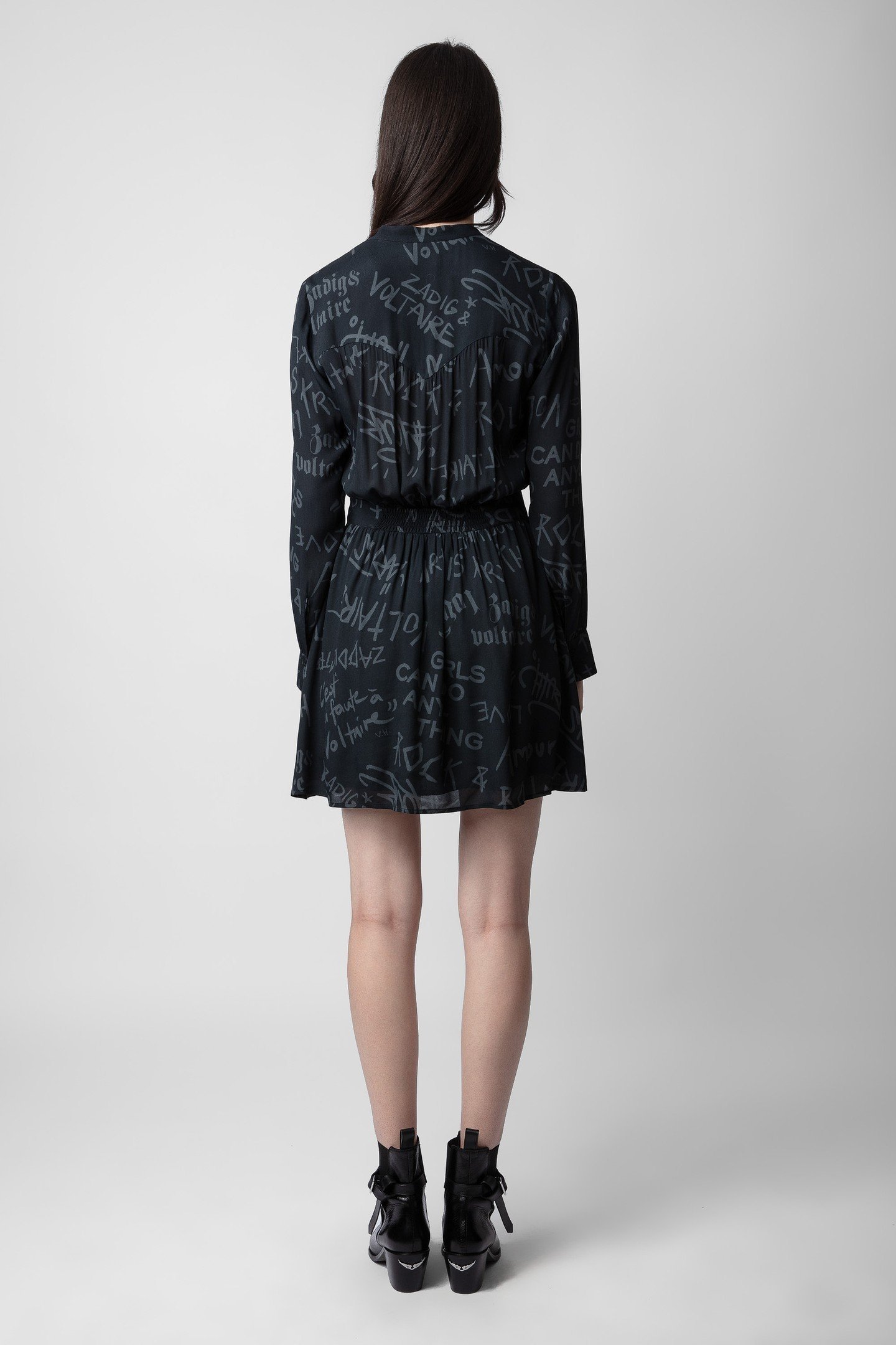 REFLA CREPE MANIFESTO DRESS NOIR 2