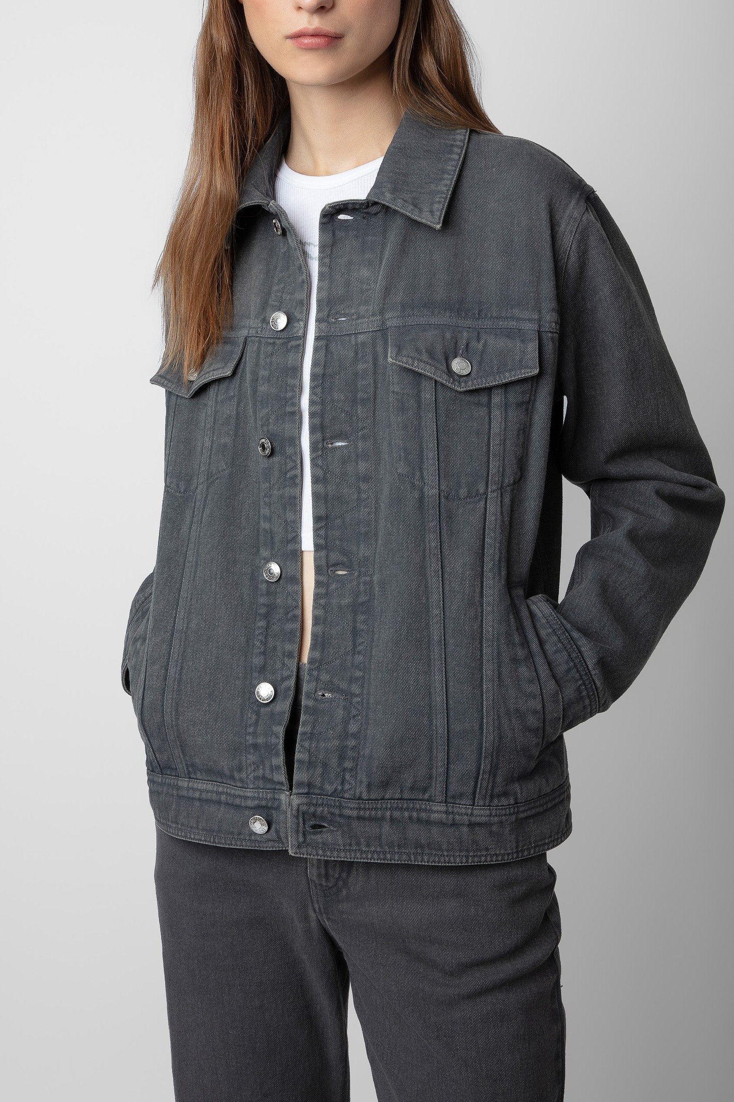 KASE COTON TWILL JACKET ARDOISE 1