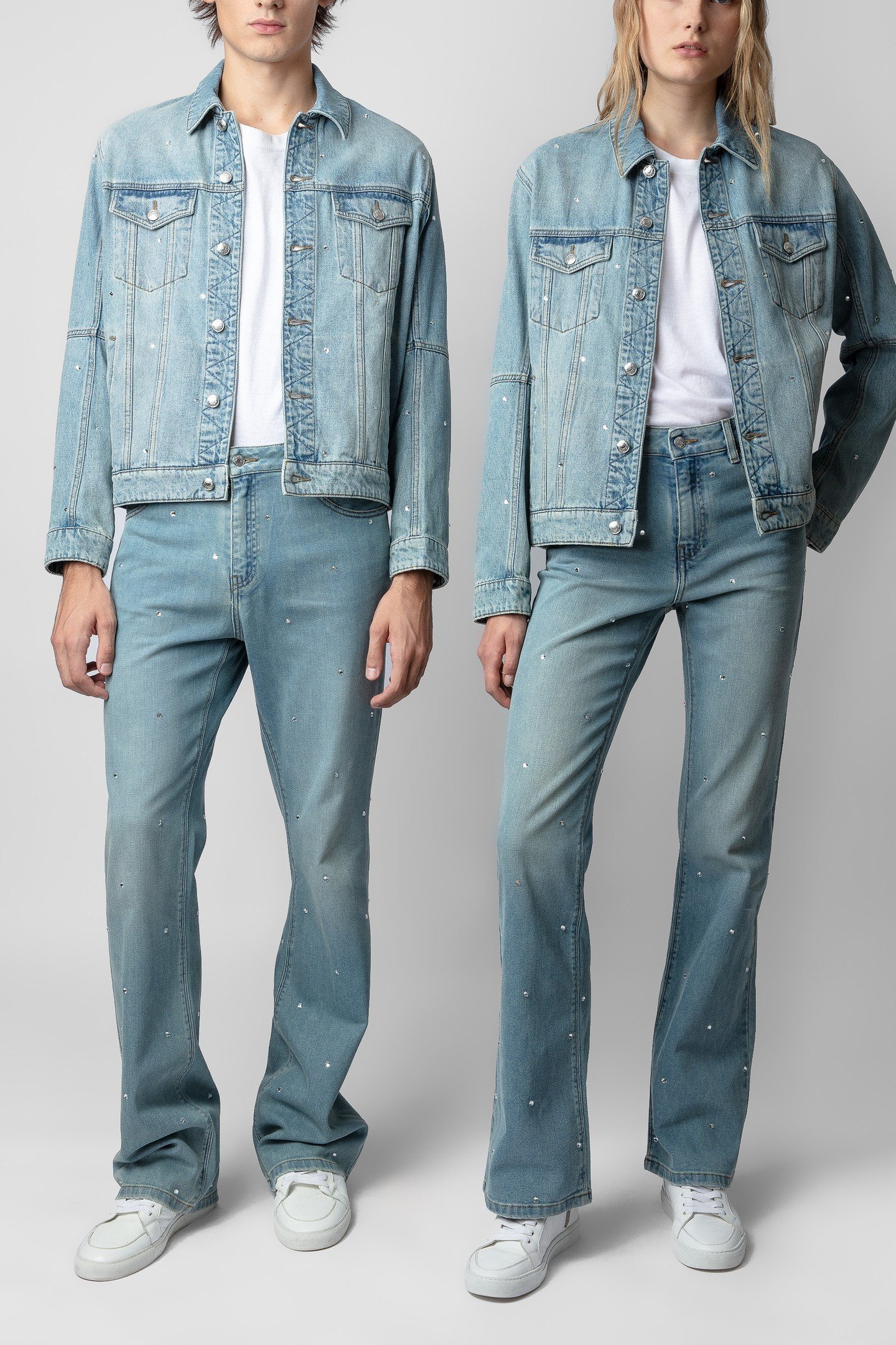 UNISEX EMILE DENIM ECO STRASS JEANS LIGHT BLUE 4