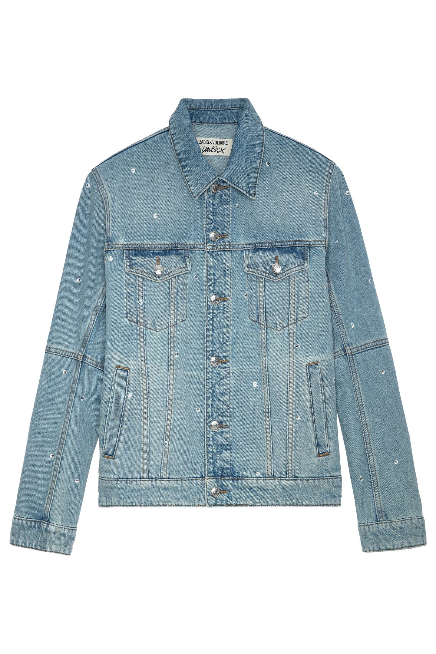 UNISEX KASY DENIM ECO STRASS JACKET LIGHT BLUE 1