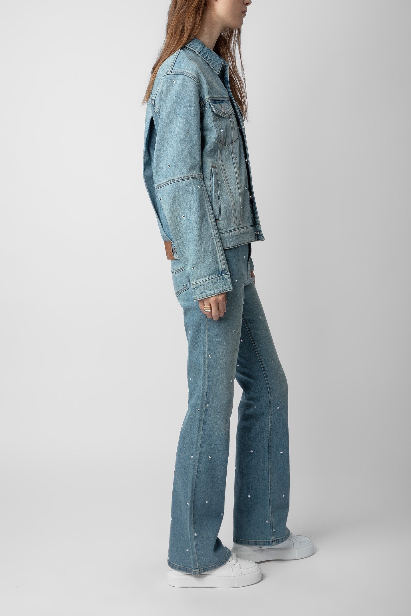 UNISEX KASY DENIM ECO STRASS JACKET LIGHT BLUE 6