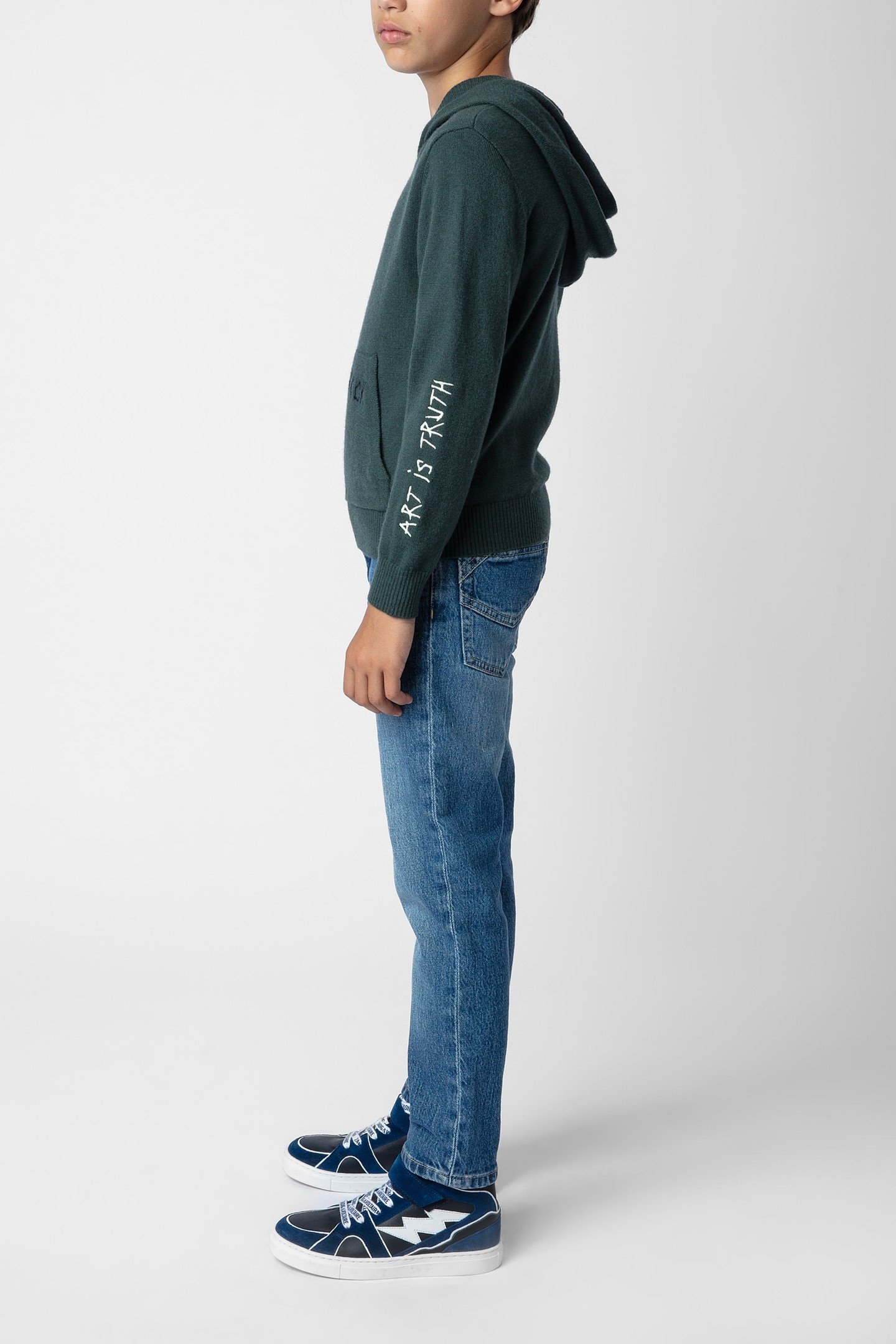 ANDY BOYS HOODIE SWEATER DARK GREEN 3