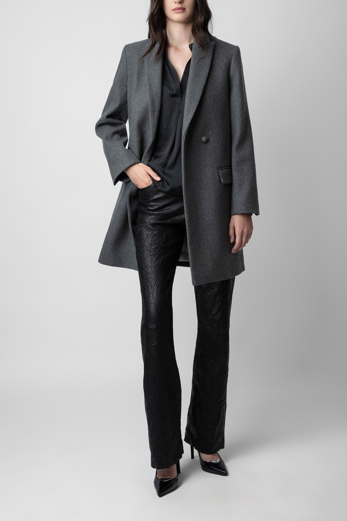 MARCO CHINE WOOL COAT GRIS CHINE 1