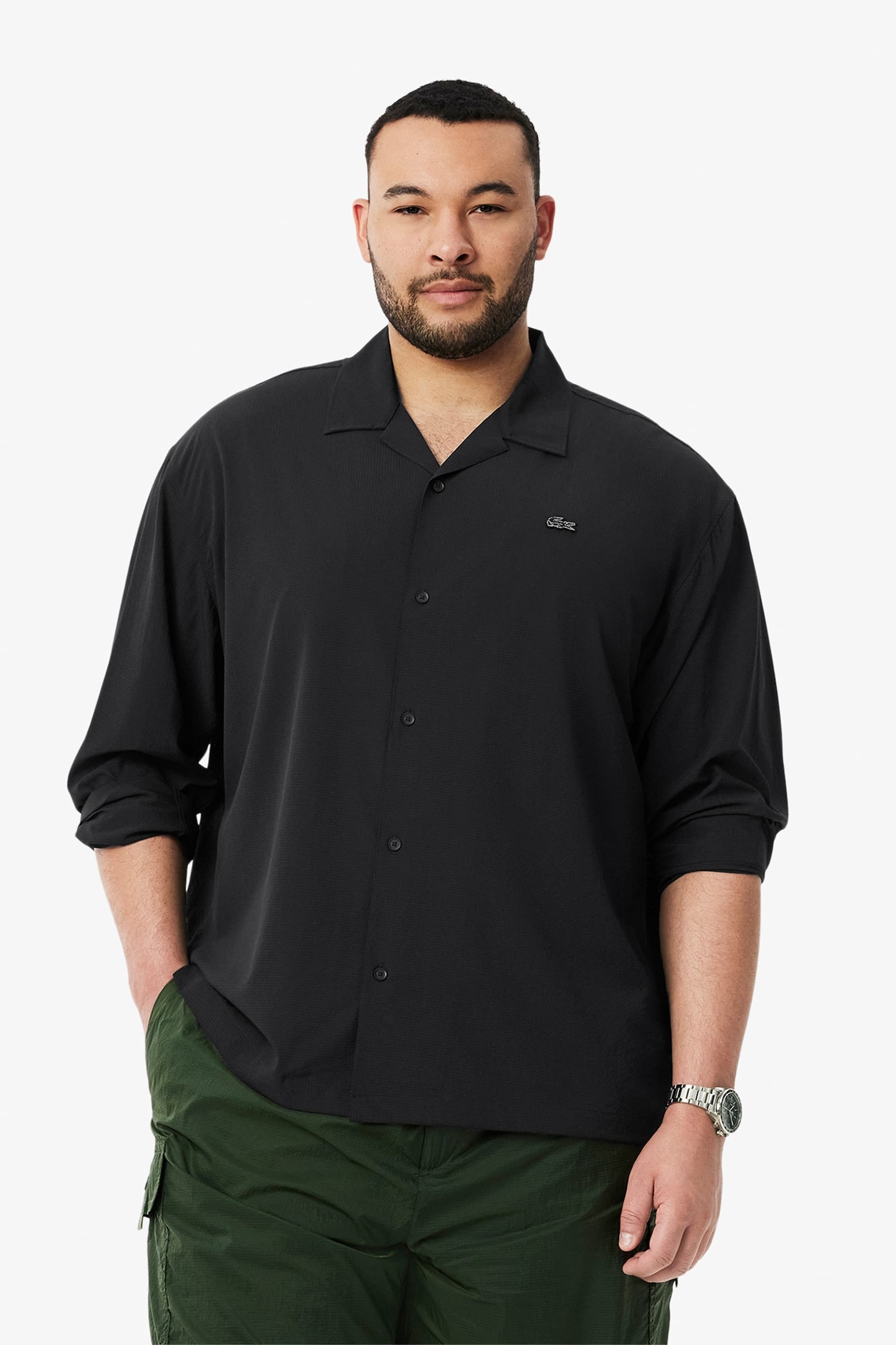 LONGSLEEVE WOVEN SHIRT BLACK 1