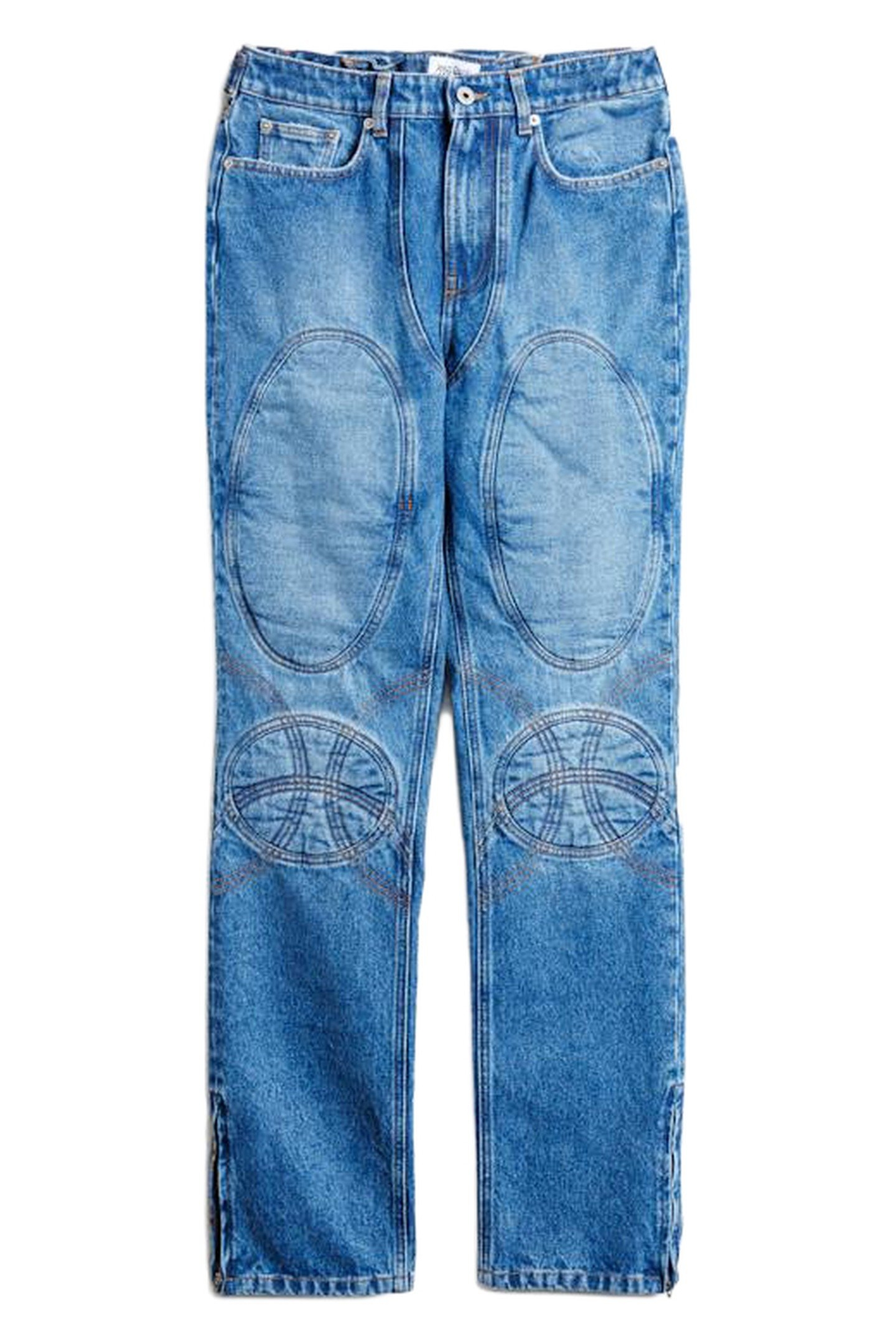 JEAN PAUL GAULTIER – KNEE-BONDED LACE DENIM JEANS 1