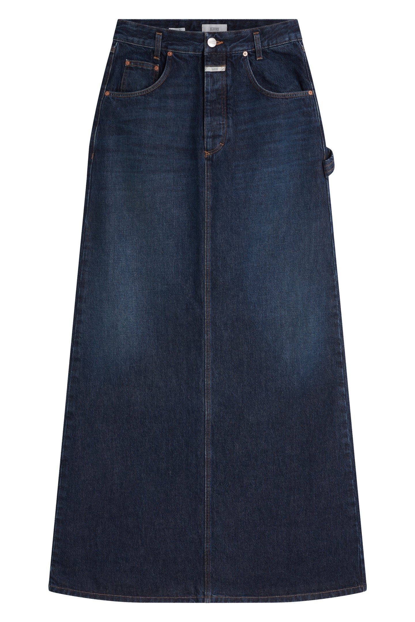 LONG 5-POCKET SKIRT DARK BLUE 1