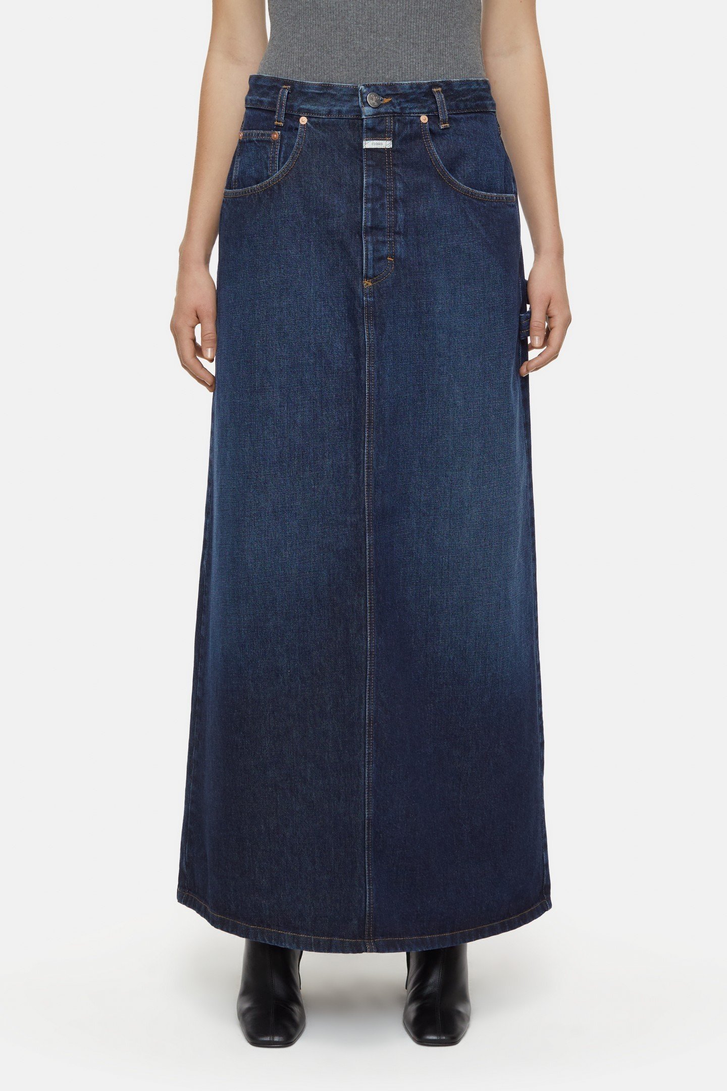 LONG 5-POCKET SKIRT DARK BLUE 4