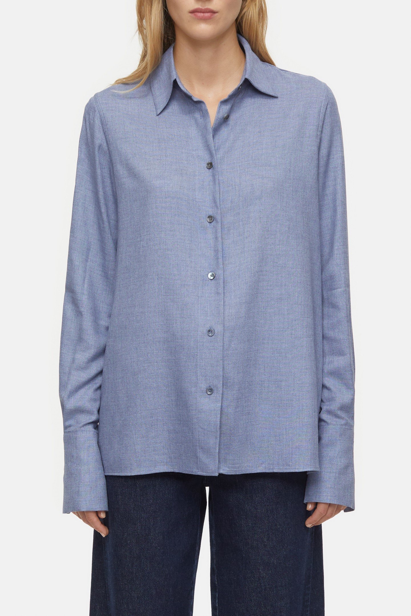 PLEAT BLOUSE SHIRT DARK NIGHT 2