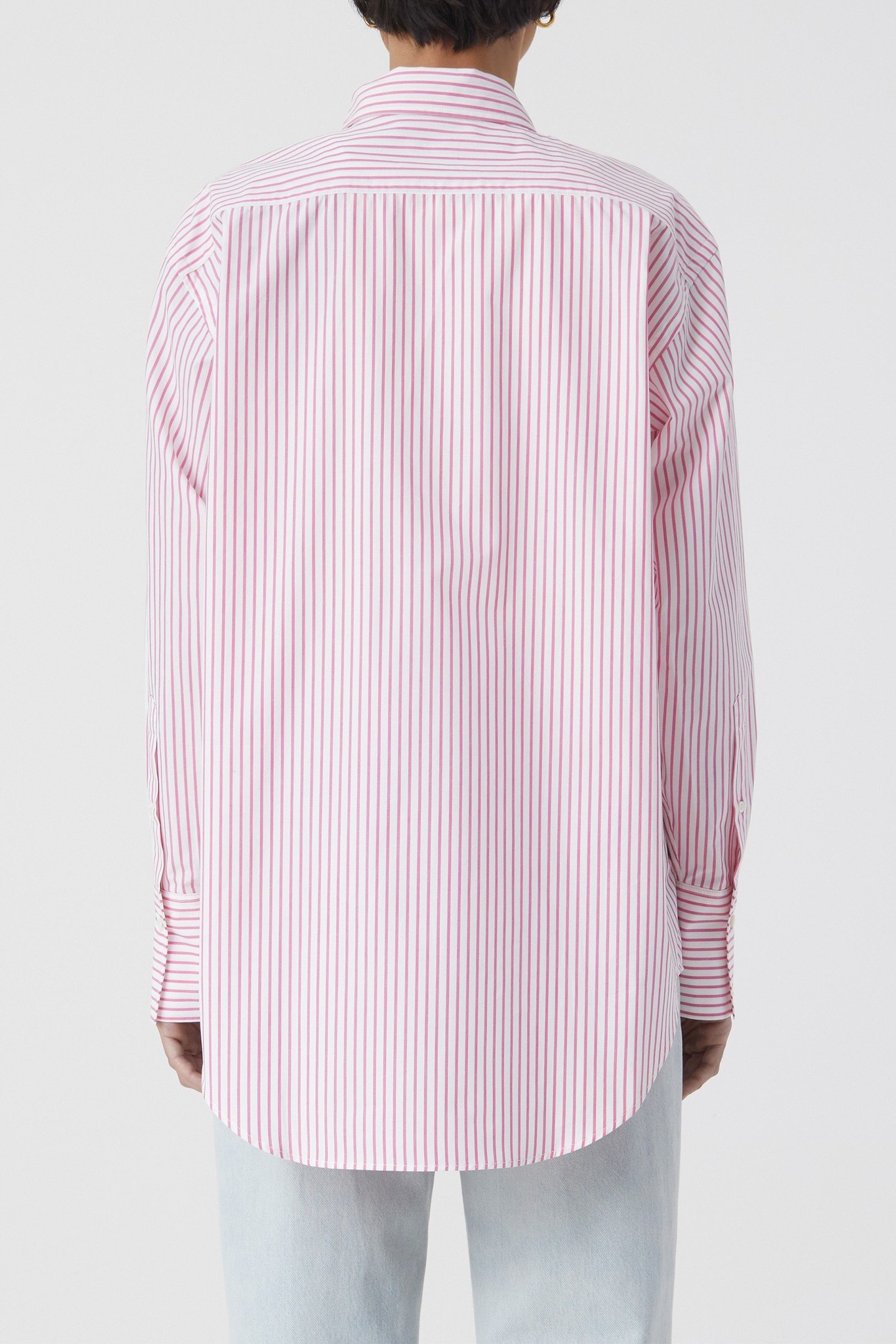 CLASSY LONG CUFF BLOUSE SHIRT FIERY PINK 5