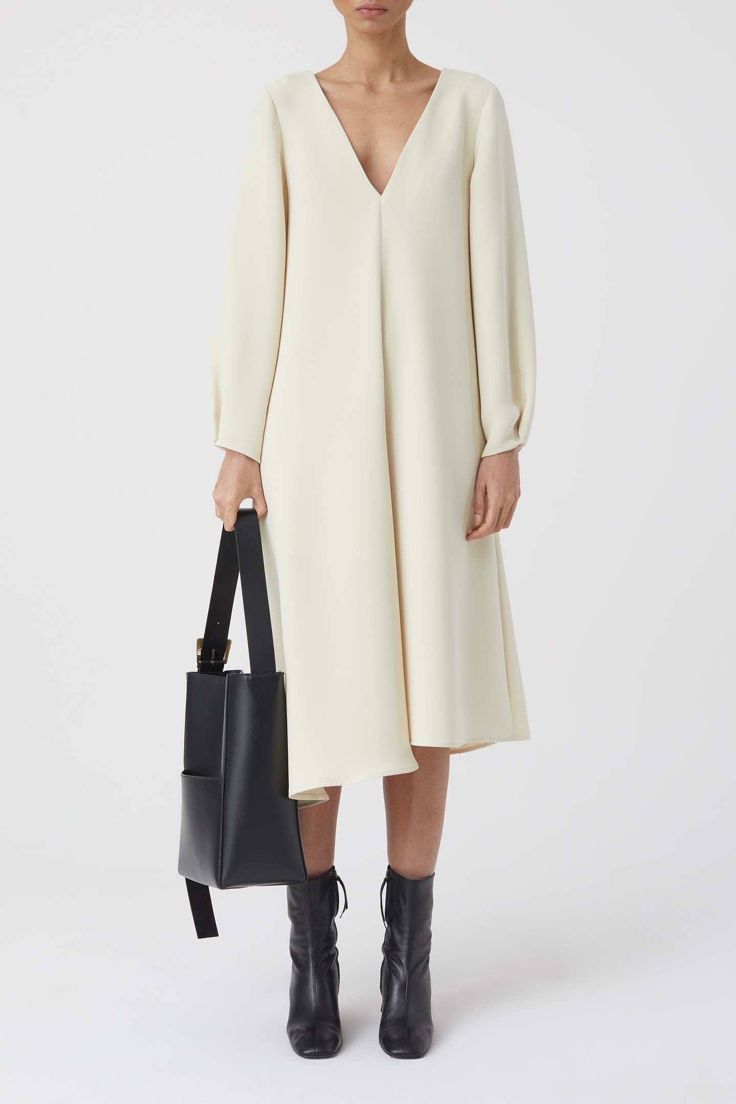 DEEP NECK LONG SLEEVE DRESS SHELL 3