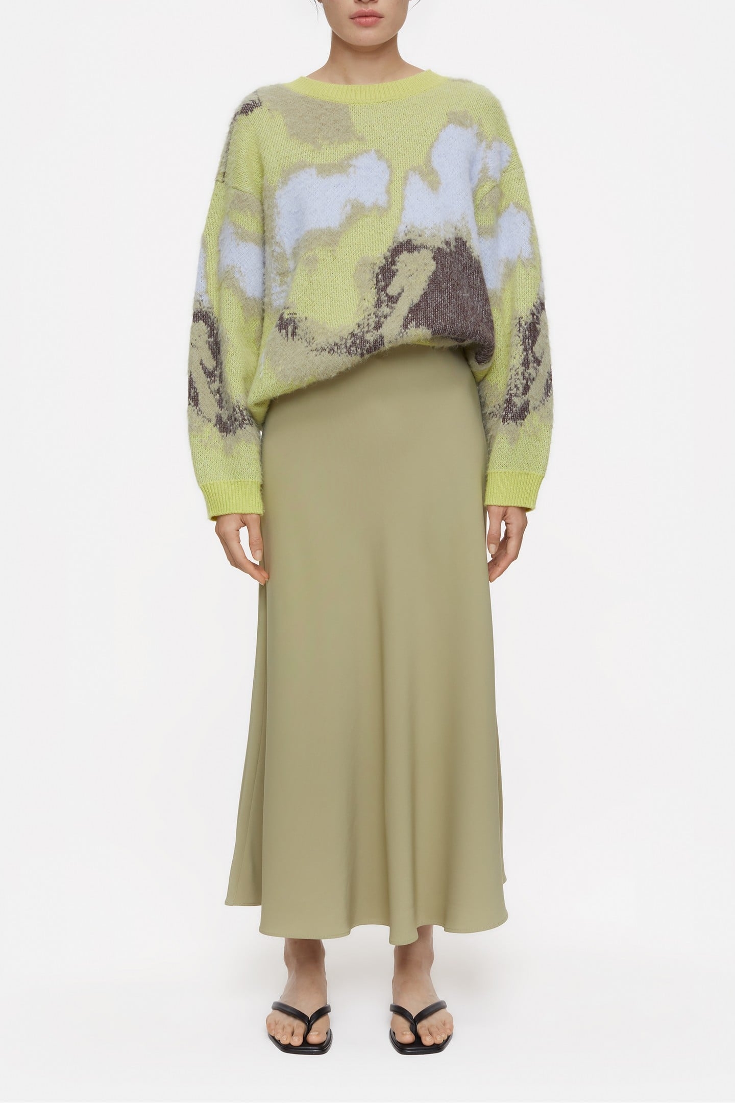 A SHAPE SKIRT SAGE TEA 1