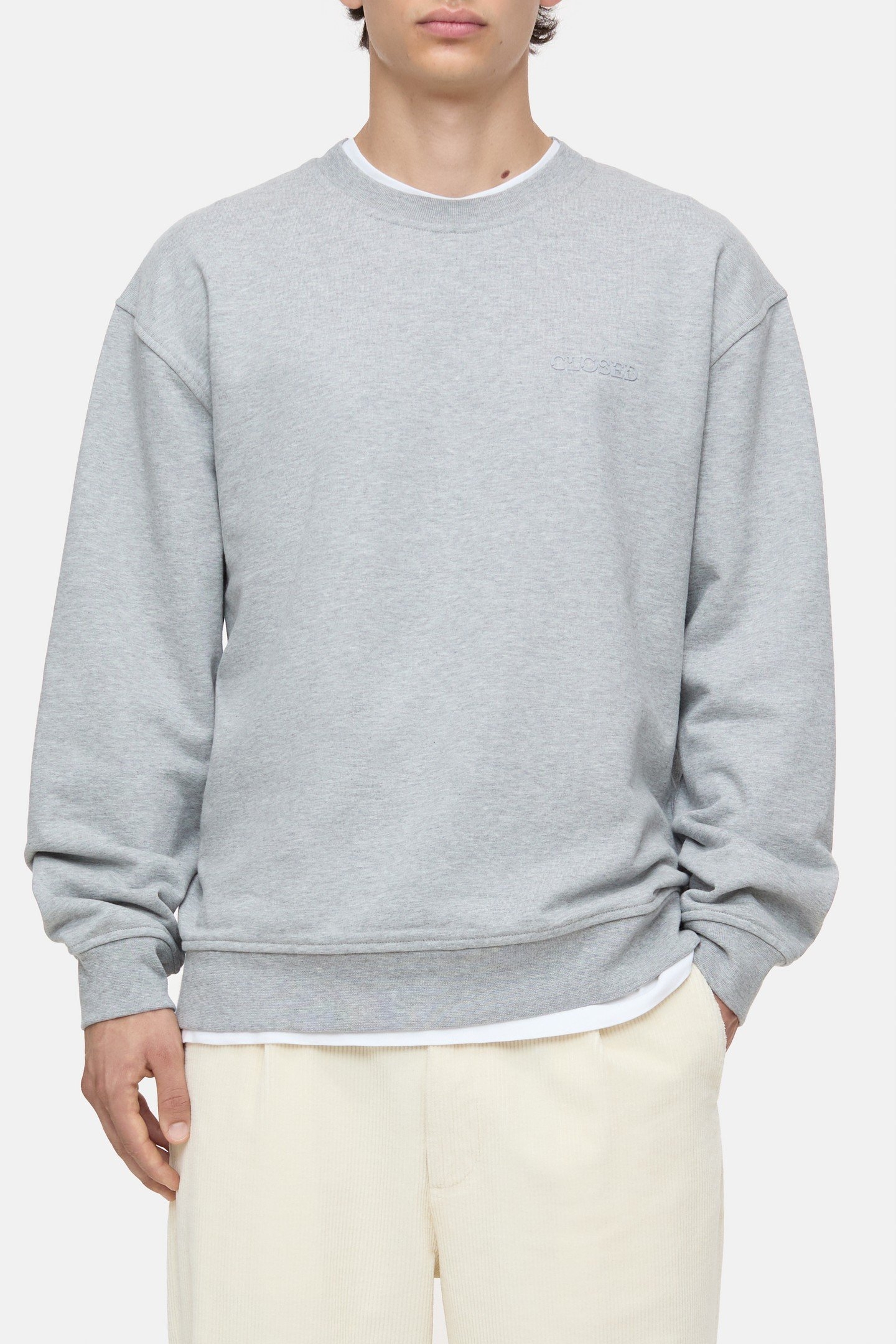 LOGO CREWNECK SWEAT T-SHIRTS LIGHT GREY MELANGE 3