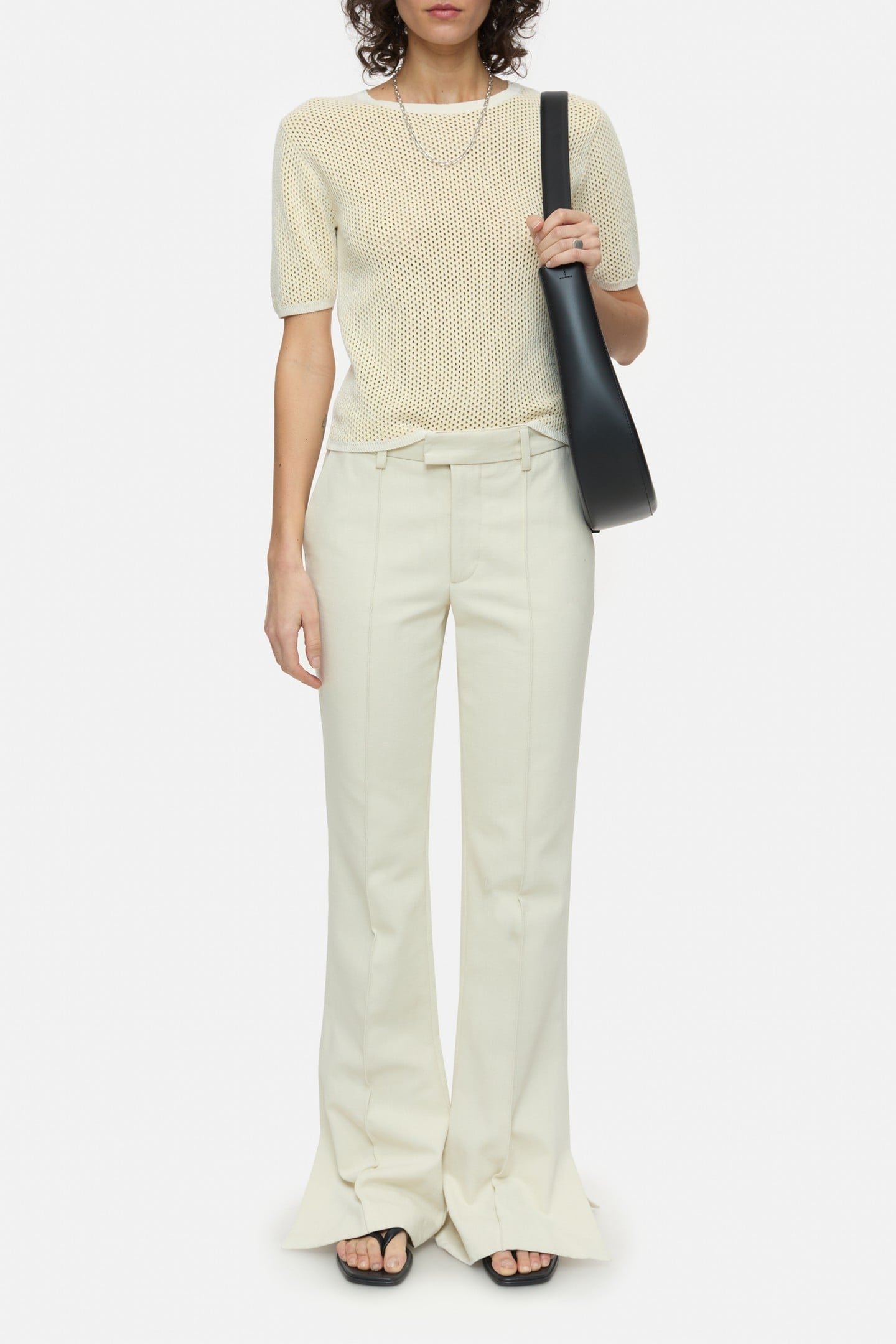 CREW NECK SHORT SLEEVE KNITS IVORY 2