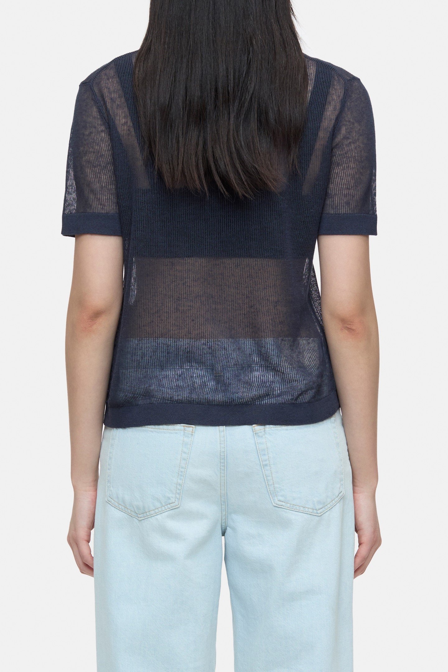 CREW NECK SHORT SLEEVE KNITS SPACE BLUE 3