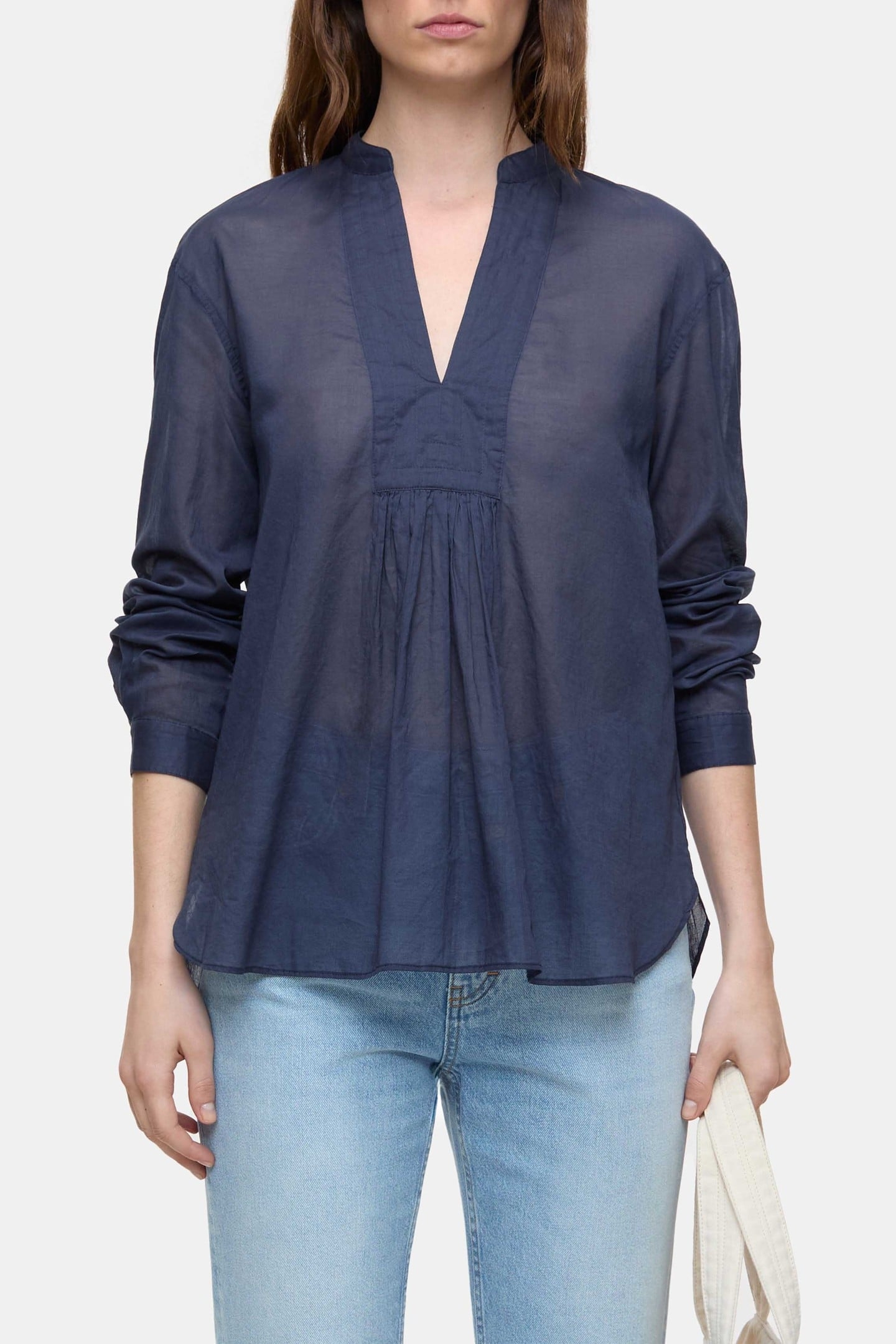 LONG SLEEVE BLOUSE SHIRT SPACE BLUE 1