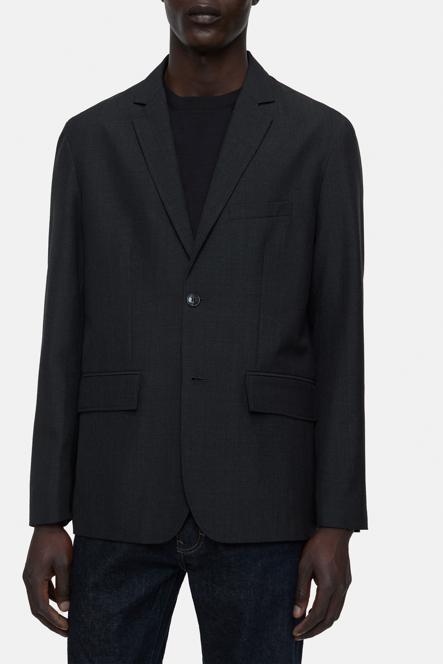 SINGLE BREASTED BLAZER ANTHRACITE MELANGE 5