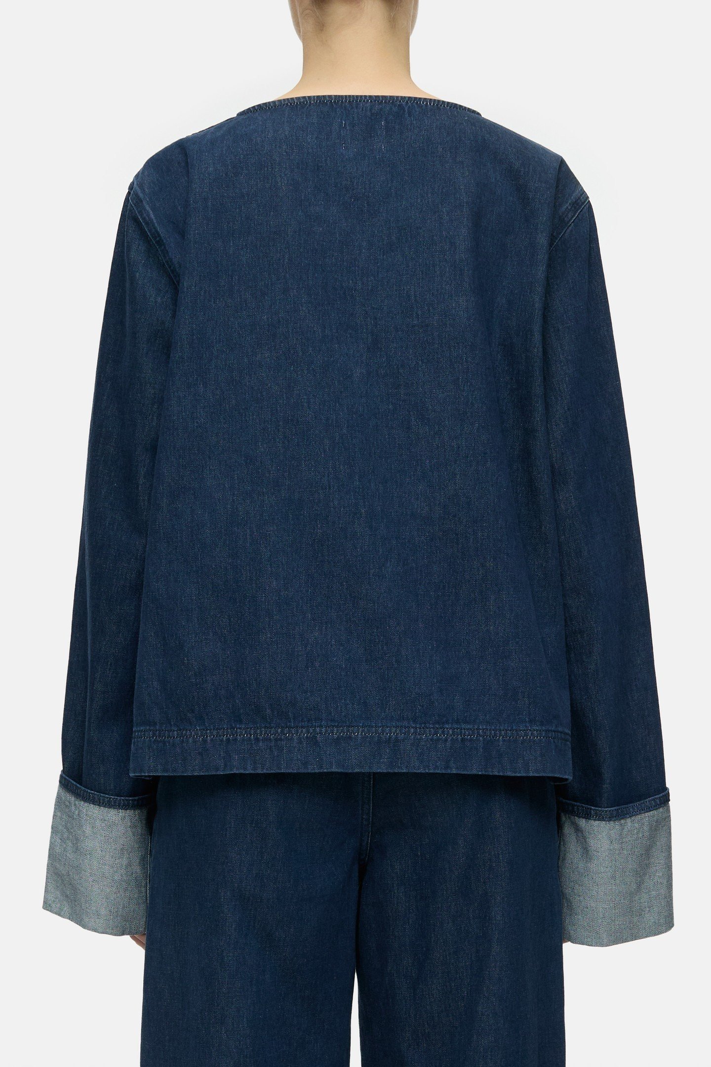 LONG SLEEVE DENIM SHIRT & BLOUSES DARK BLUE 3
