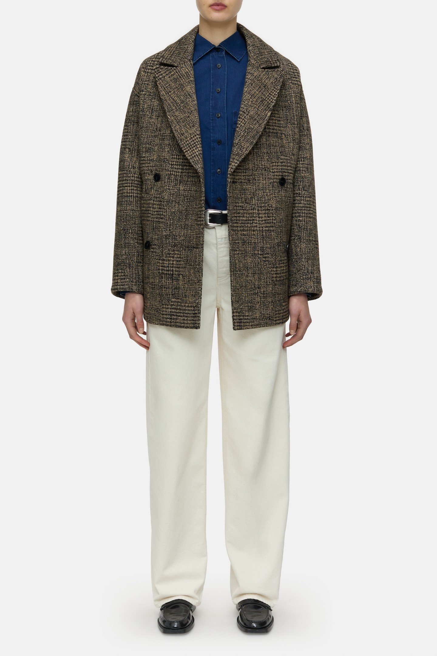 DOUBLE BREASTED COAT JACKET BISCOTTI BROWN 1