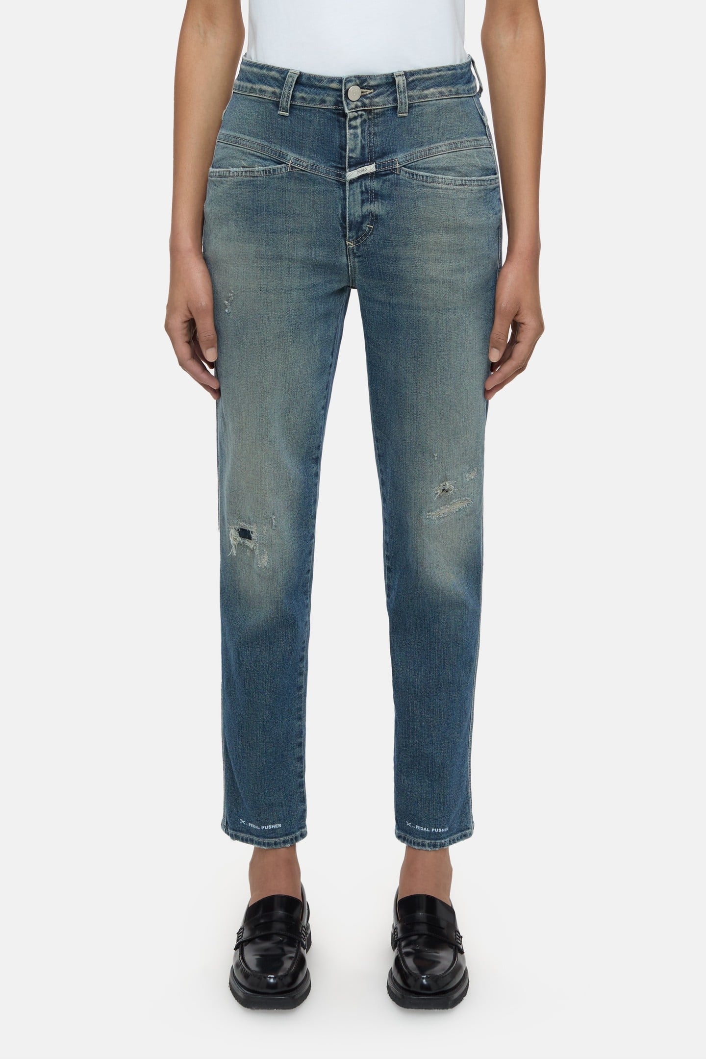 PEDAL PUSHER JEANS MID BLUE 1