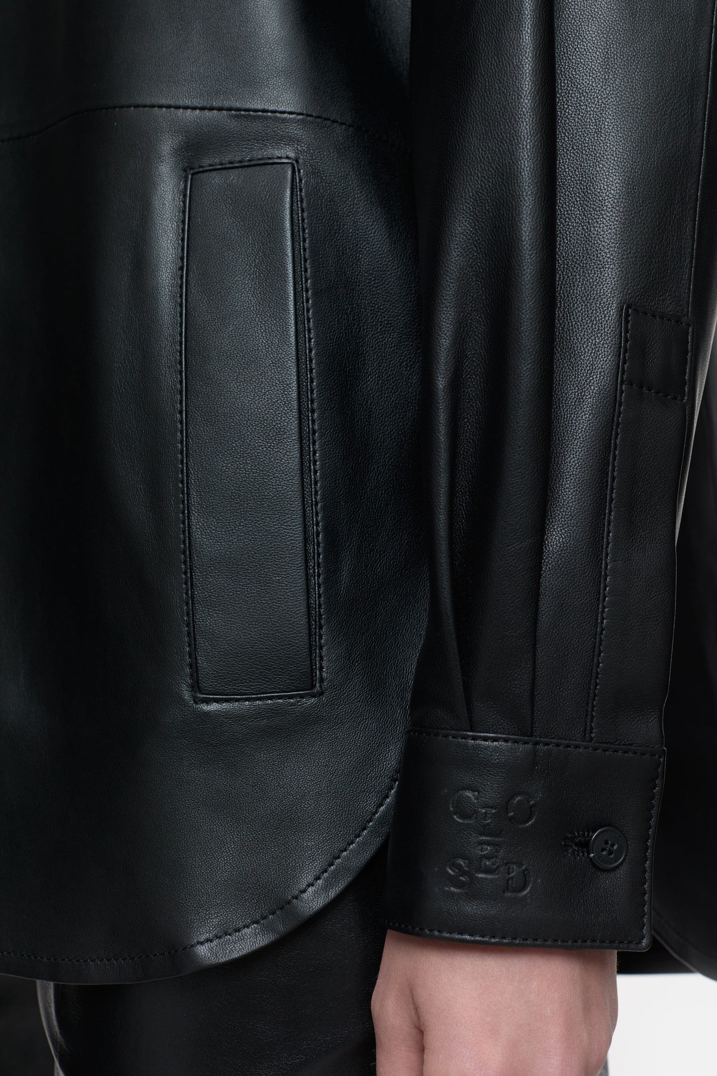 LEATHER OVERSHIRT & BLOUSES BLACK 4