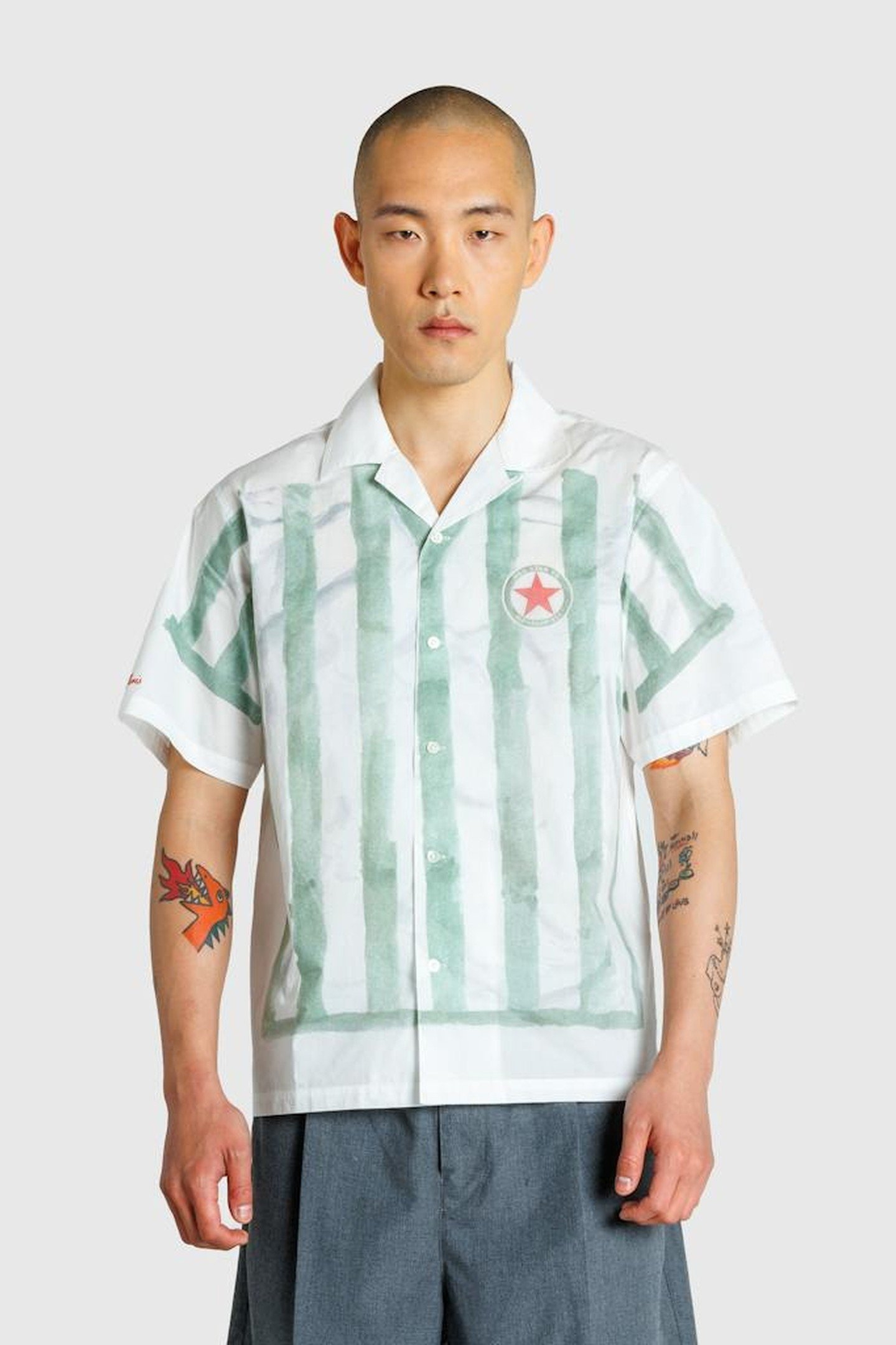 RED STAR X  HIGHSNOBIETY – FOOTBALL KIT SHIRT WHITE/GREEN 2