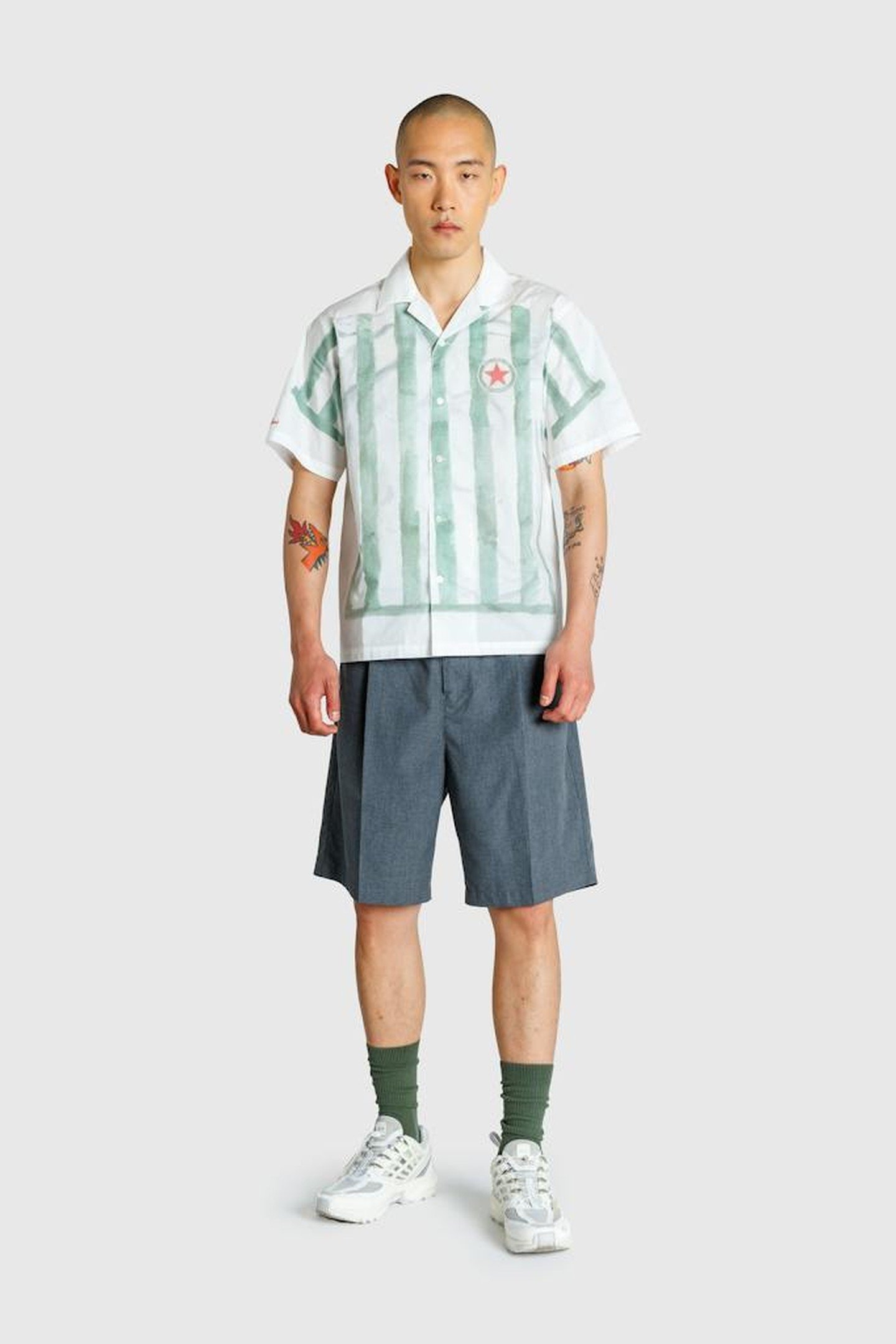 RED STAR X  HIGHSNOBIETY – FOOTBALL KIT SHIRT WHITE/GREEN 4