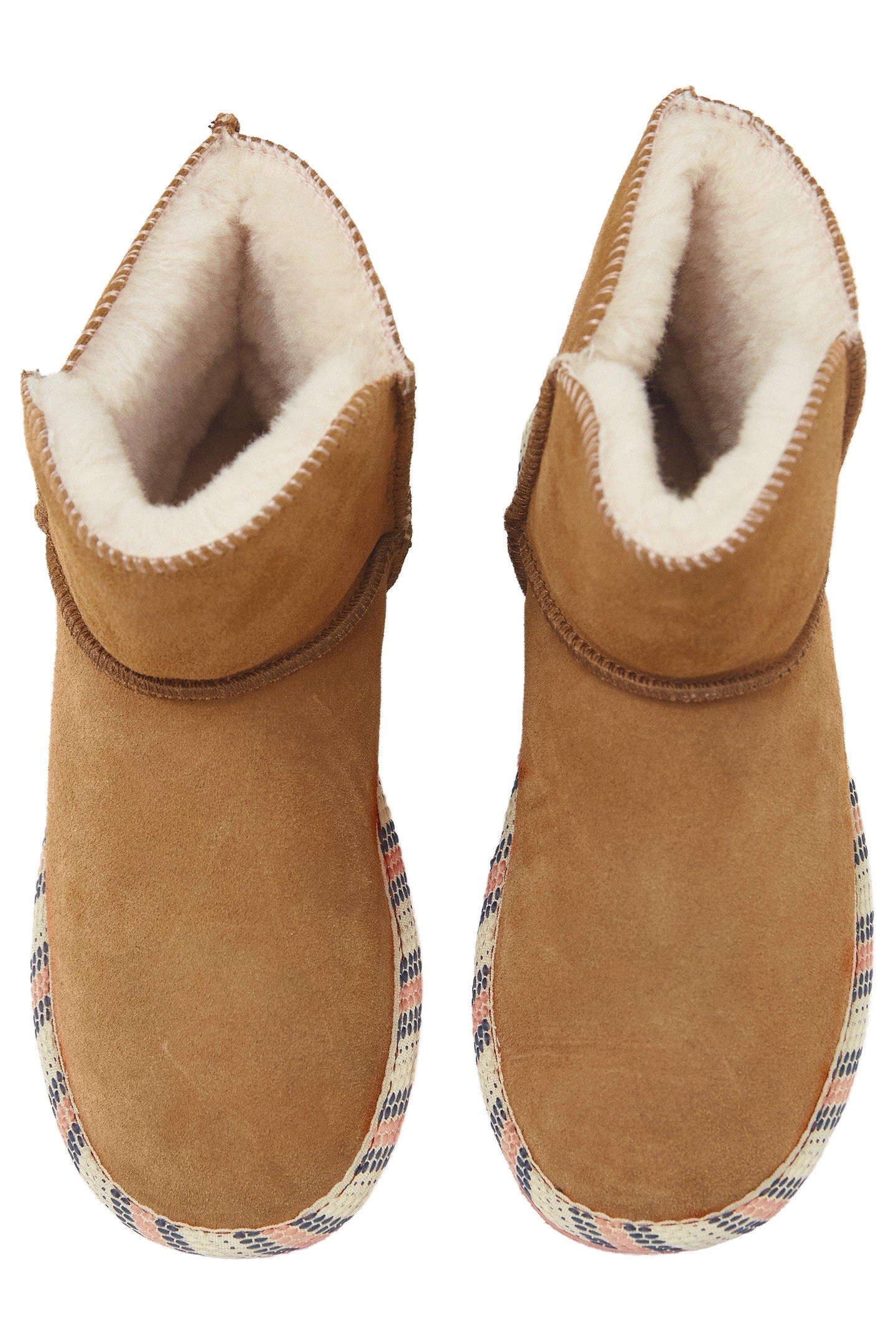 SUEDE AND SHEARLING BOOTIE MID TAN 1